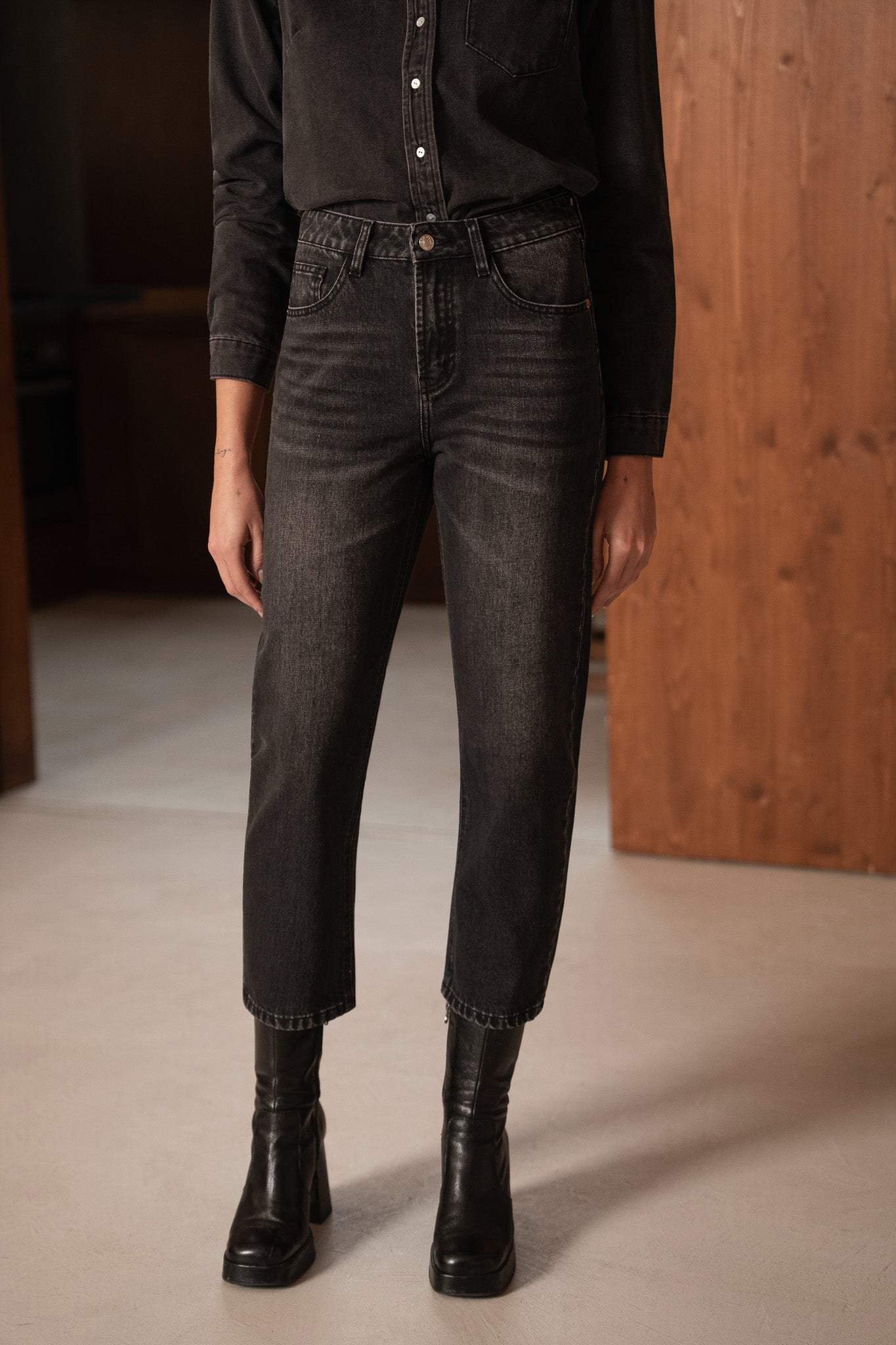 Jean Boy - denim gris - Oraije Paris