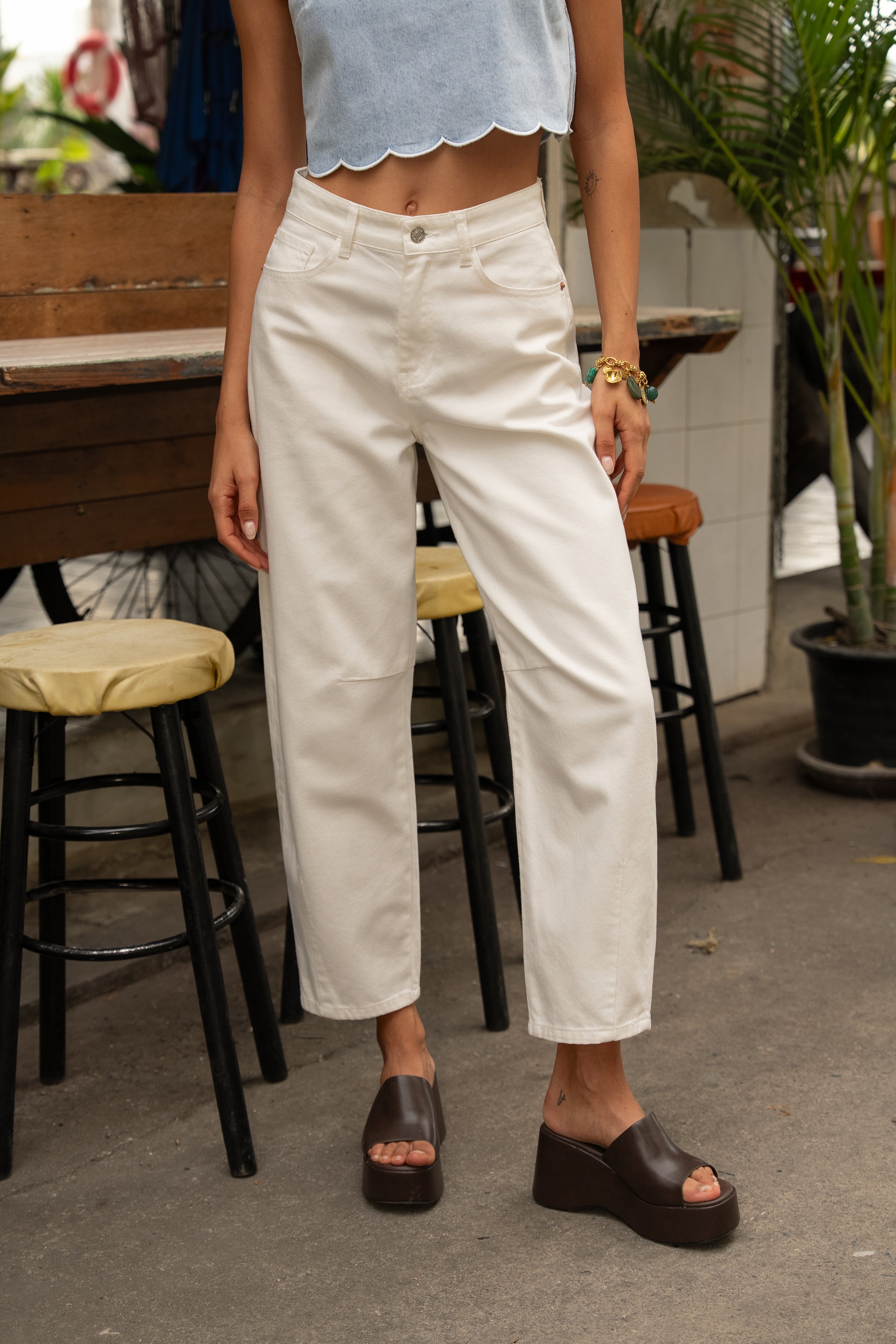 Jean Brandy - denim blanc