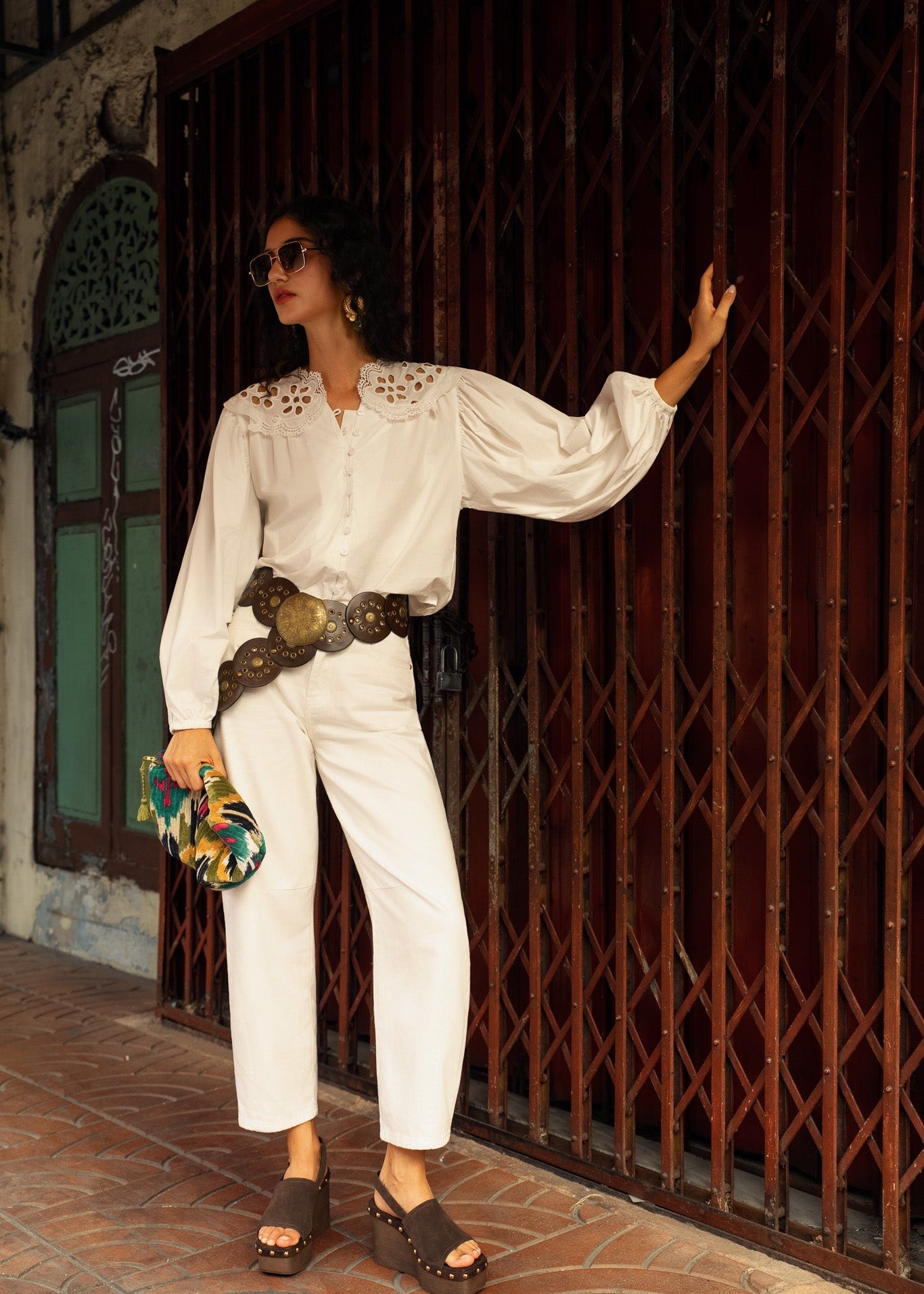 Jean Brandy - denim blanc