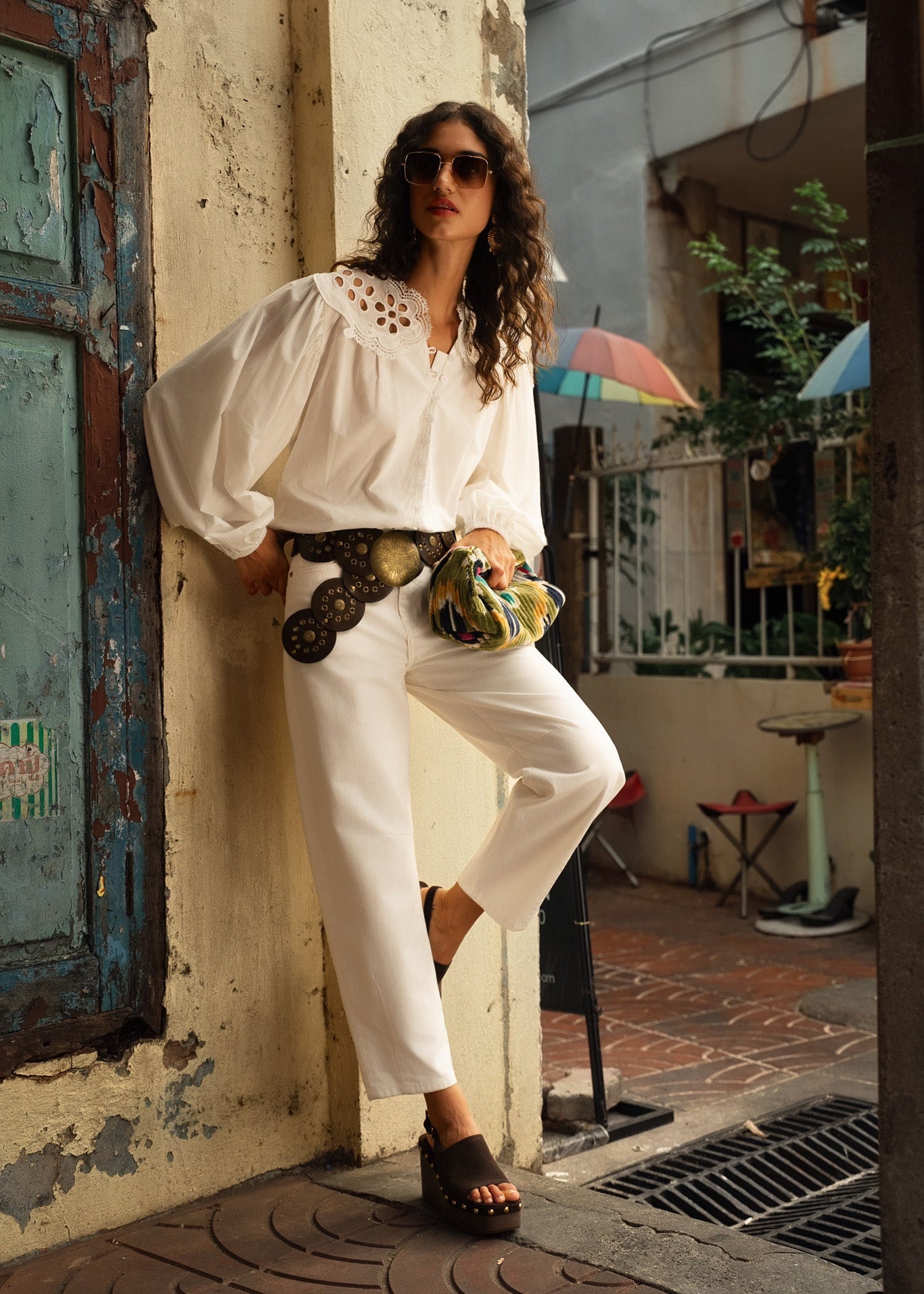 Jean Brandy - denim blanc