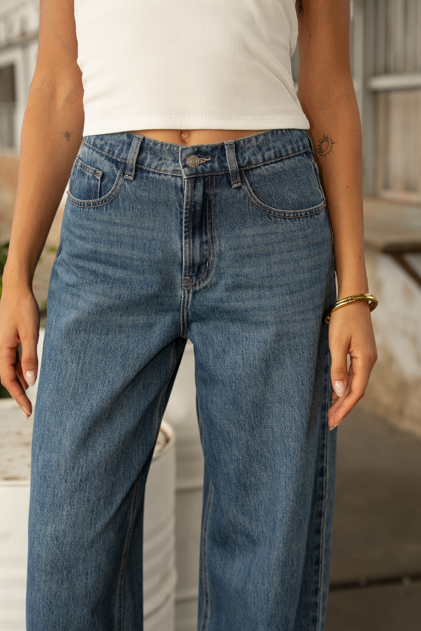 Jean Brune - denim stone