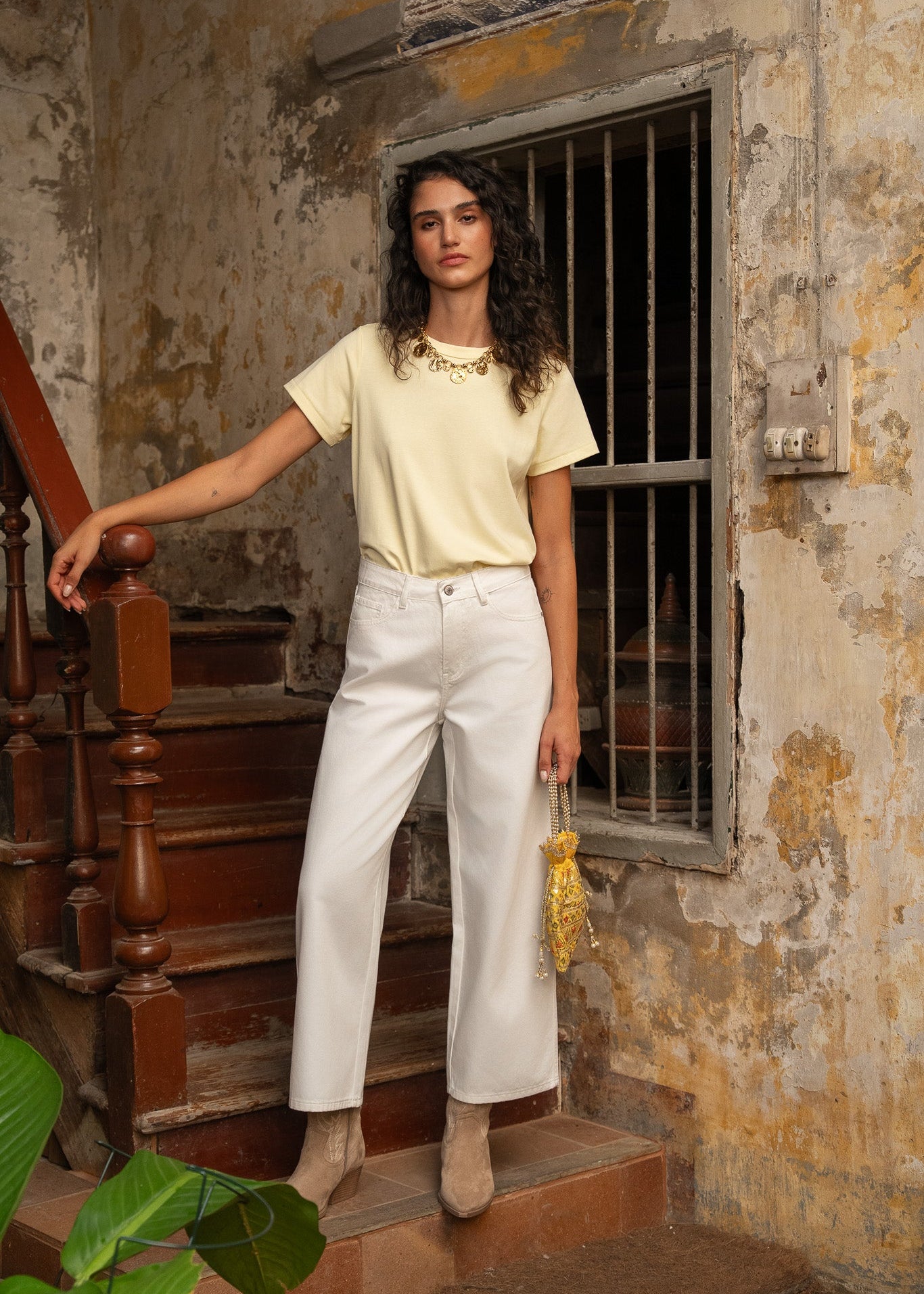 Jean Colombe - denim blanc