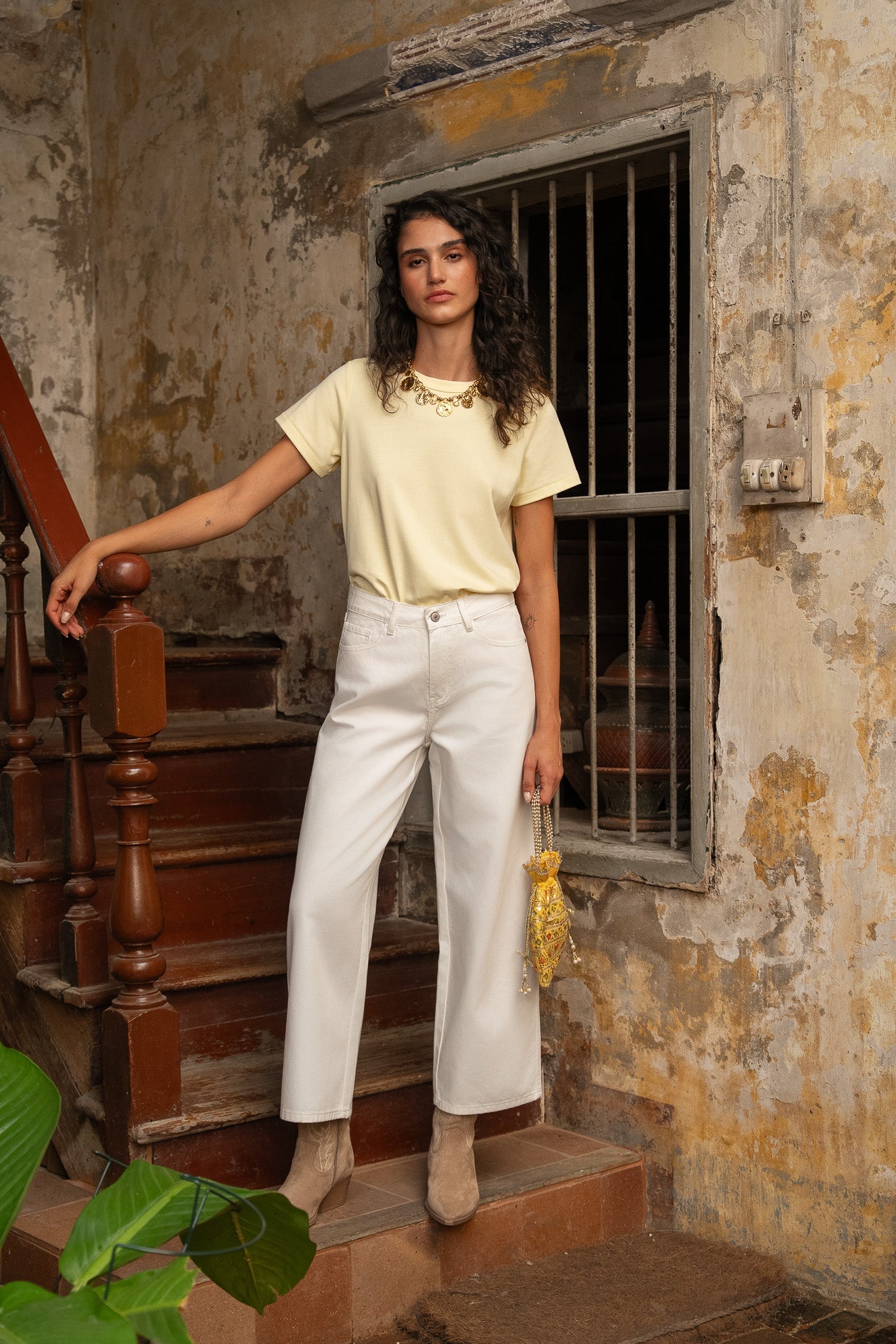 Jean Colombe - denim blanc