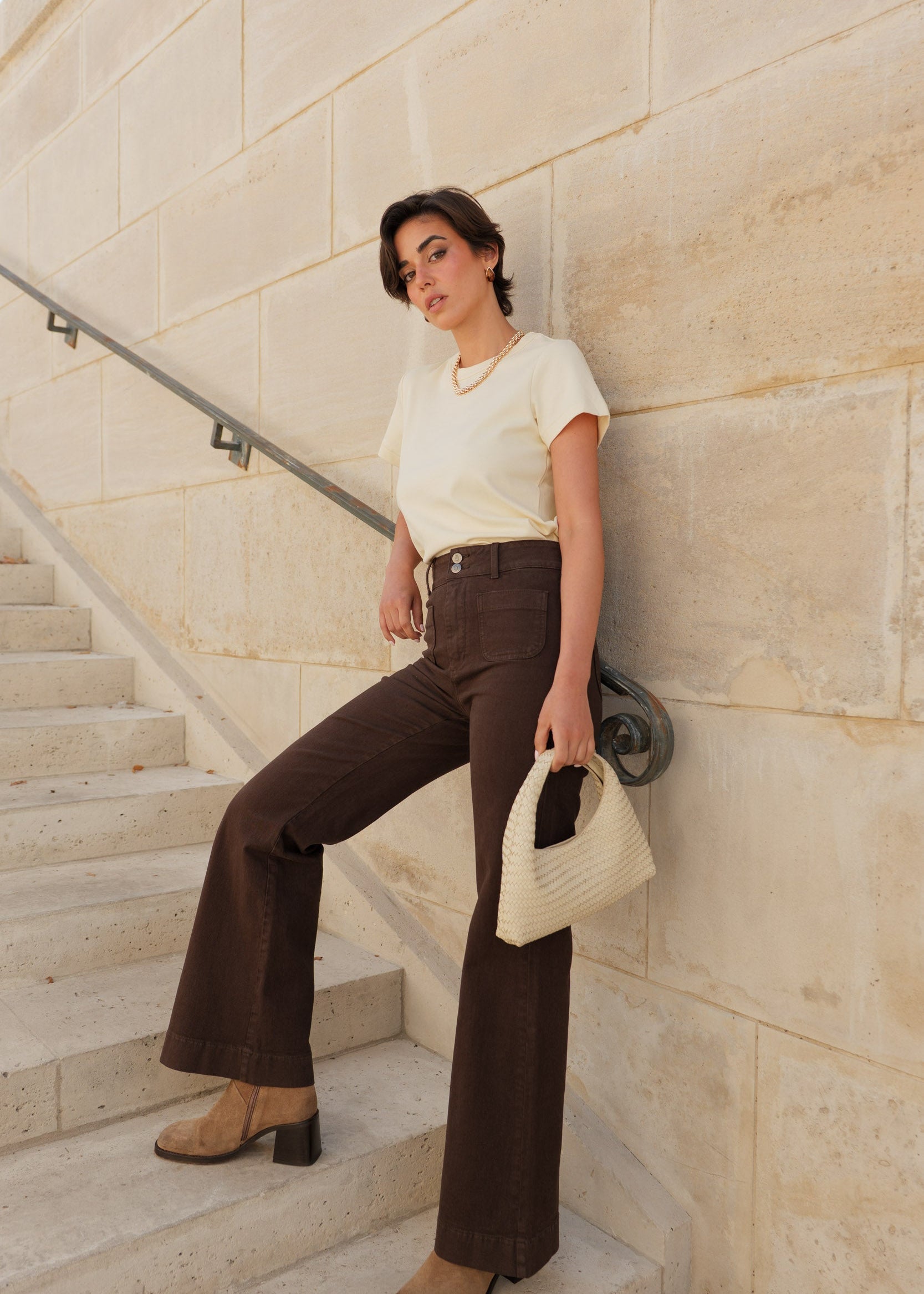 Jean Elena - denim chocolat - Oraije Paris