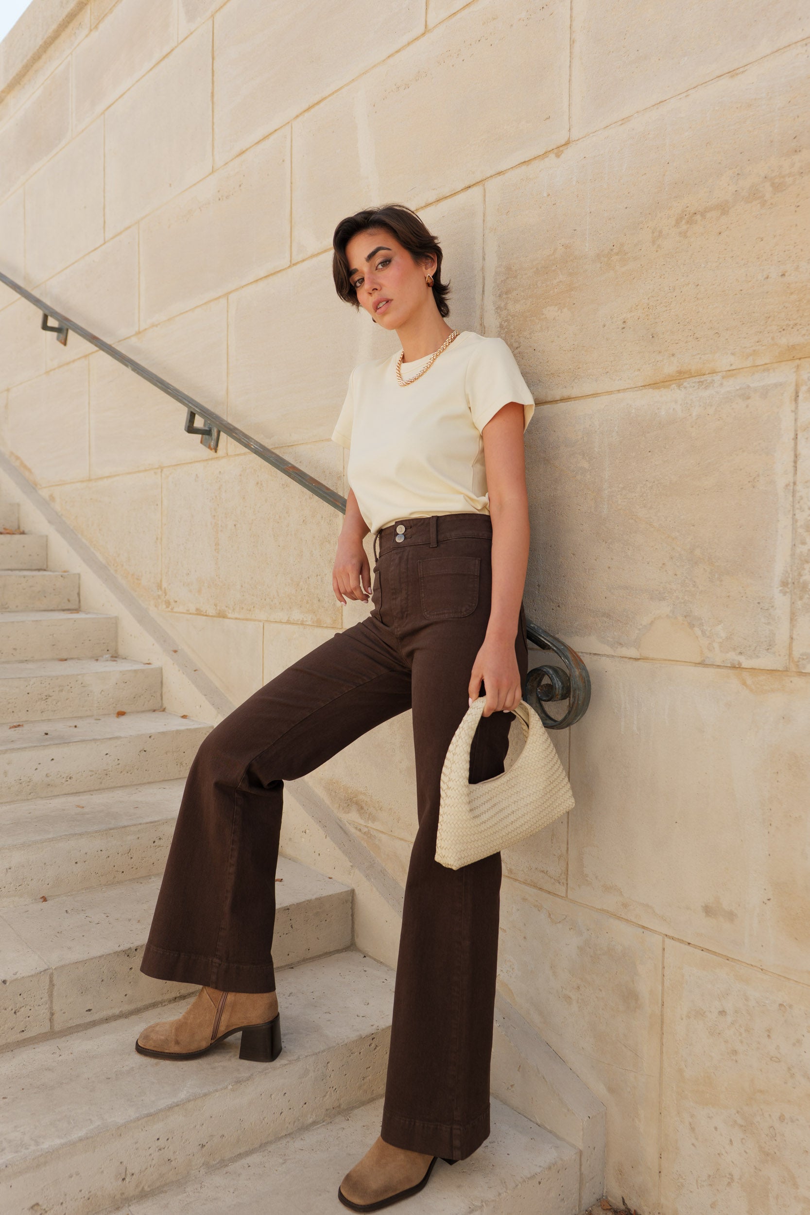 Jean Elena - denim chocolat - Oraije Paris