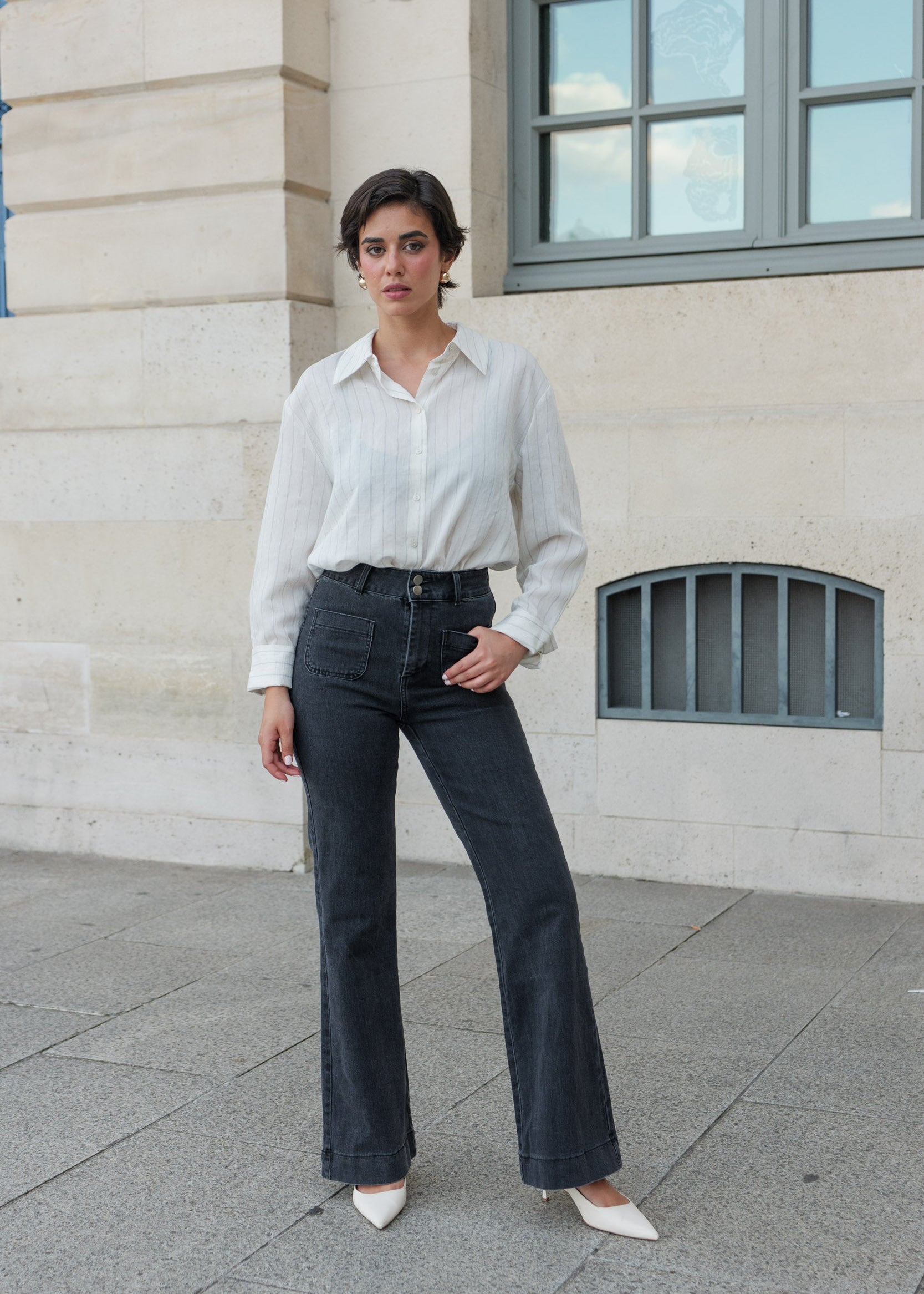 Jean Elena - denim gris moyen