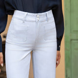 Jean Elena - denim rayé bleu