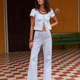 Jean Elena - denim rayé bleu