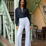 Jean Elena - denim rayé bleu