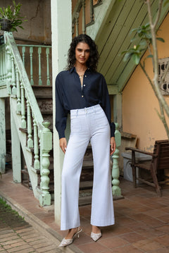 Jean Elena - denim rayé bleu