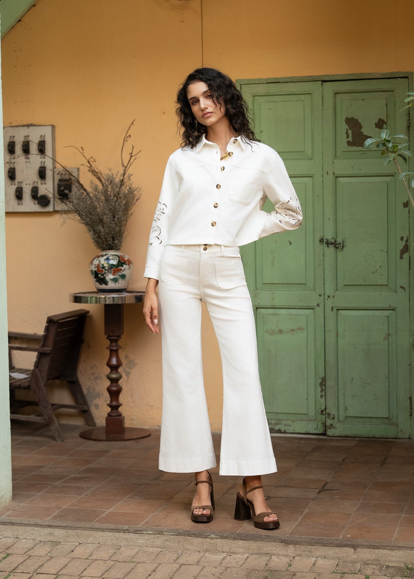 Jean Elenette - denim blanc