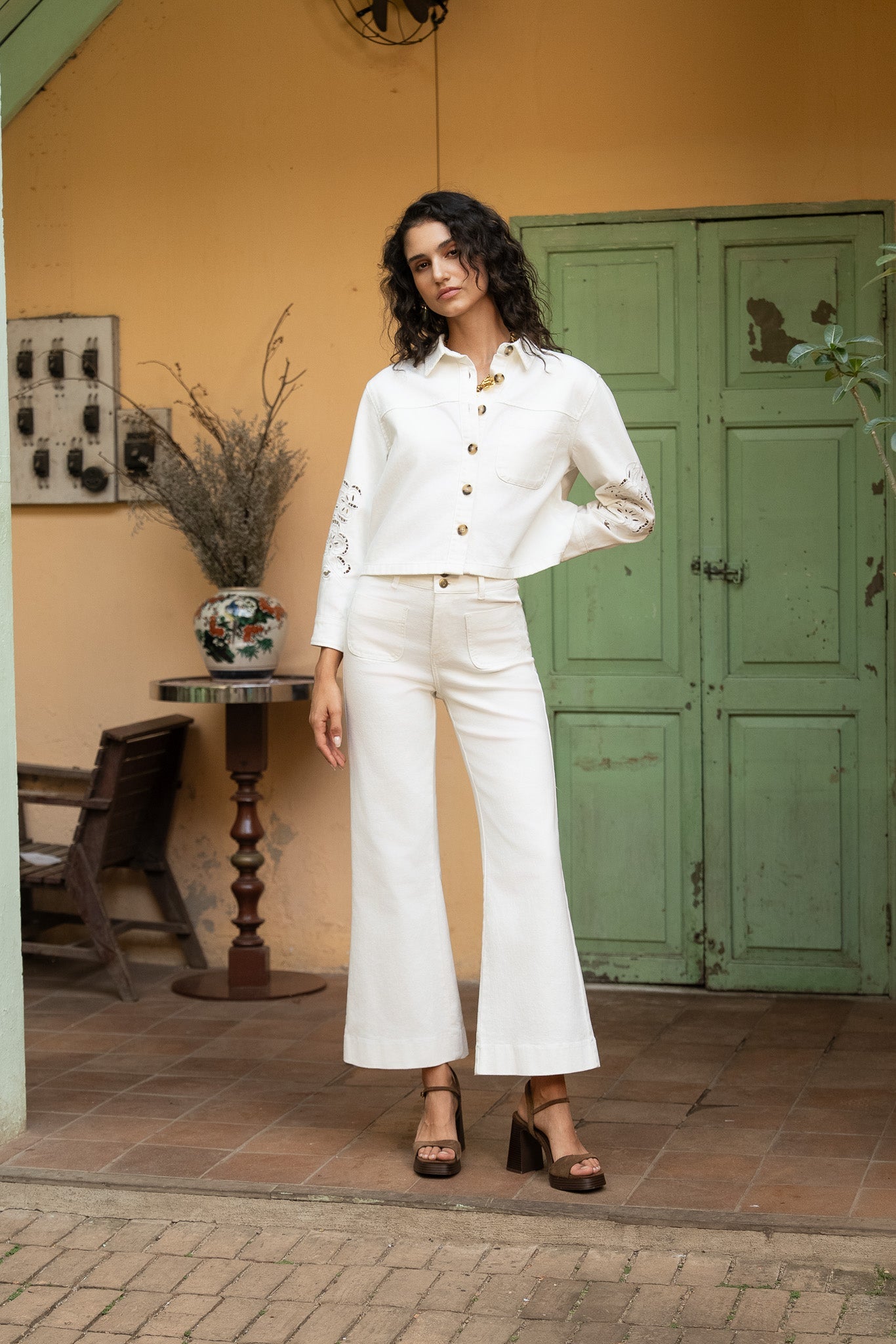 Jean Elenette - denim blanc