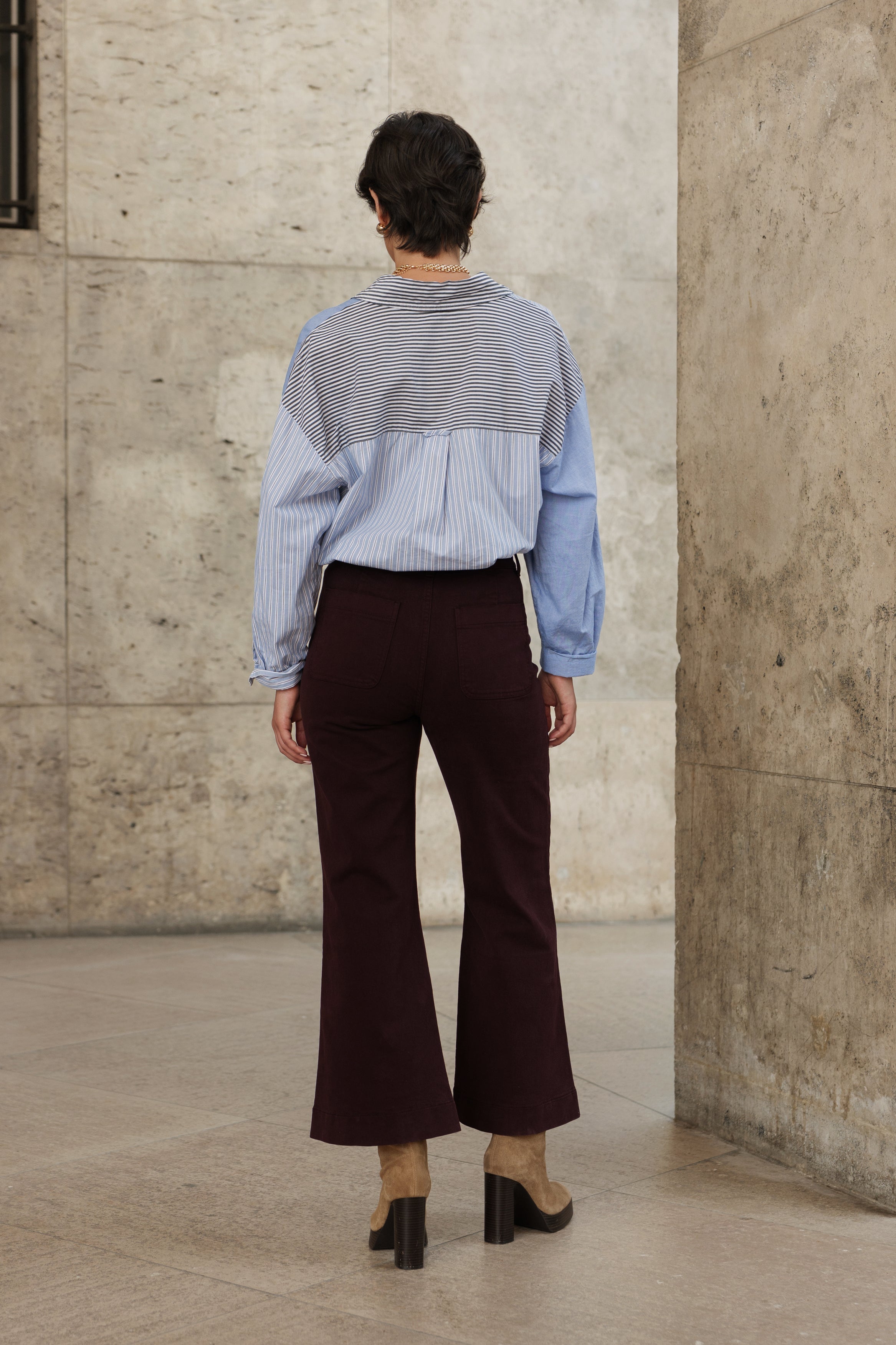Jean Elenette - denim bordeaux - Oraije Paris