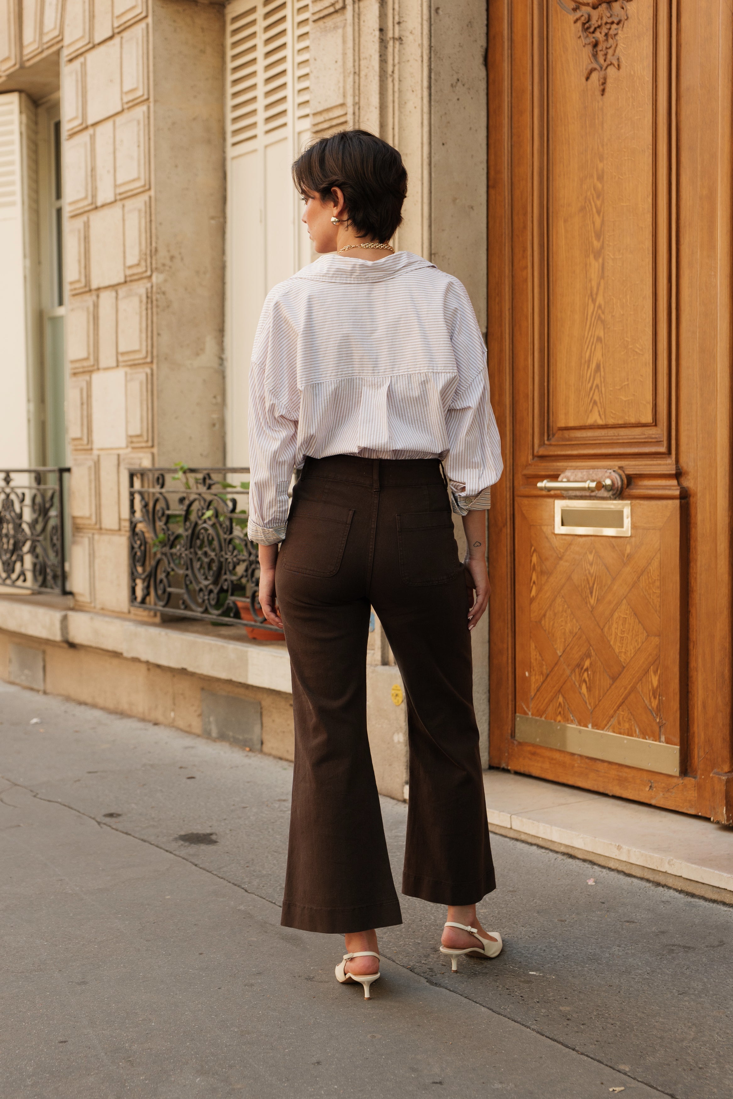 Jean Elenette - denim chocolat - Oraije Paris