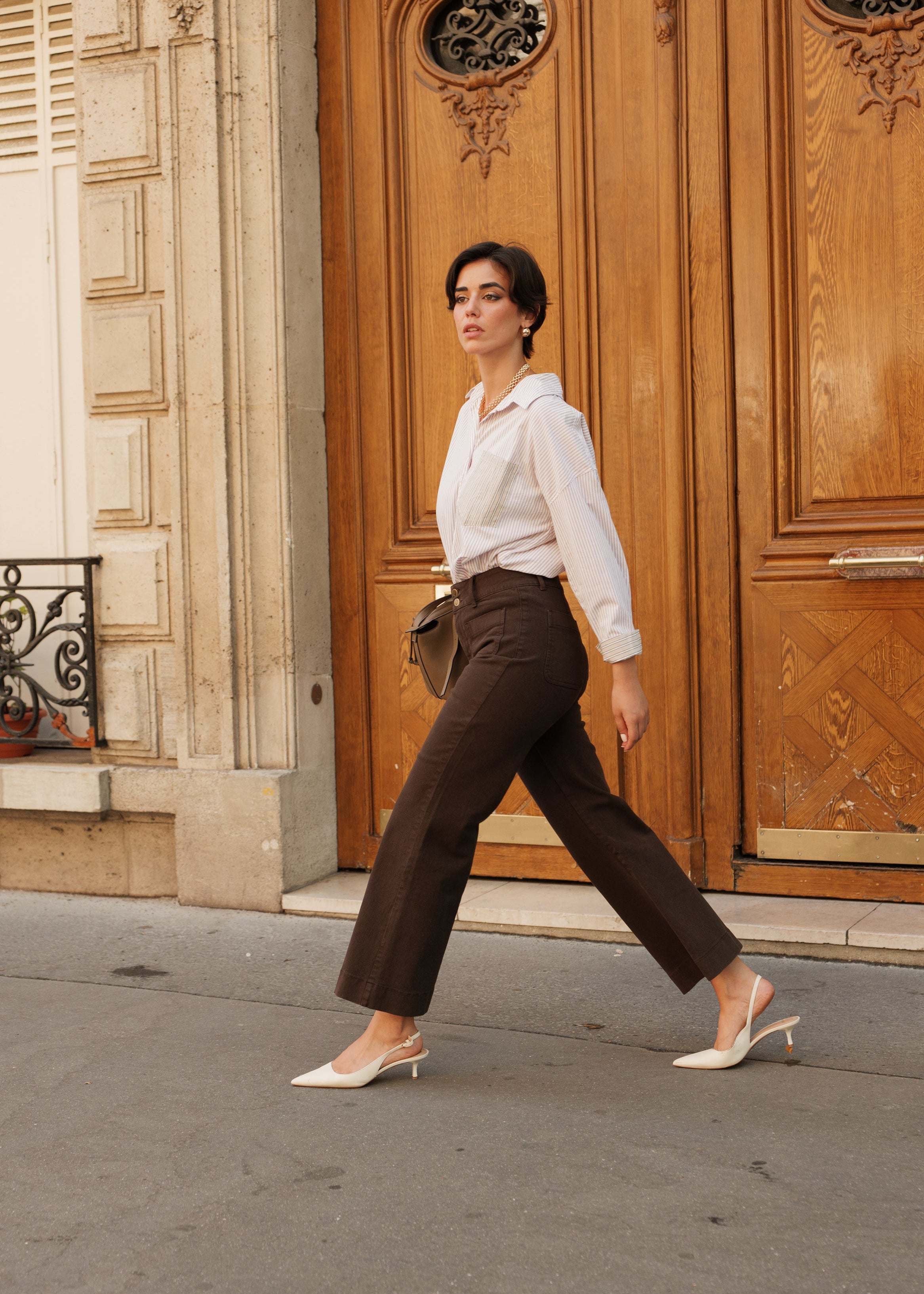 Jean Elenette - denim chocolat - Oraije Paris