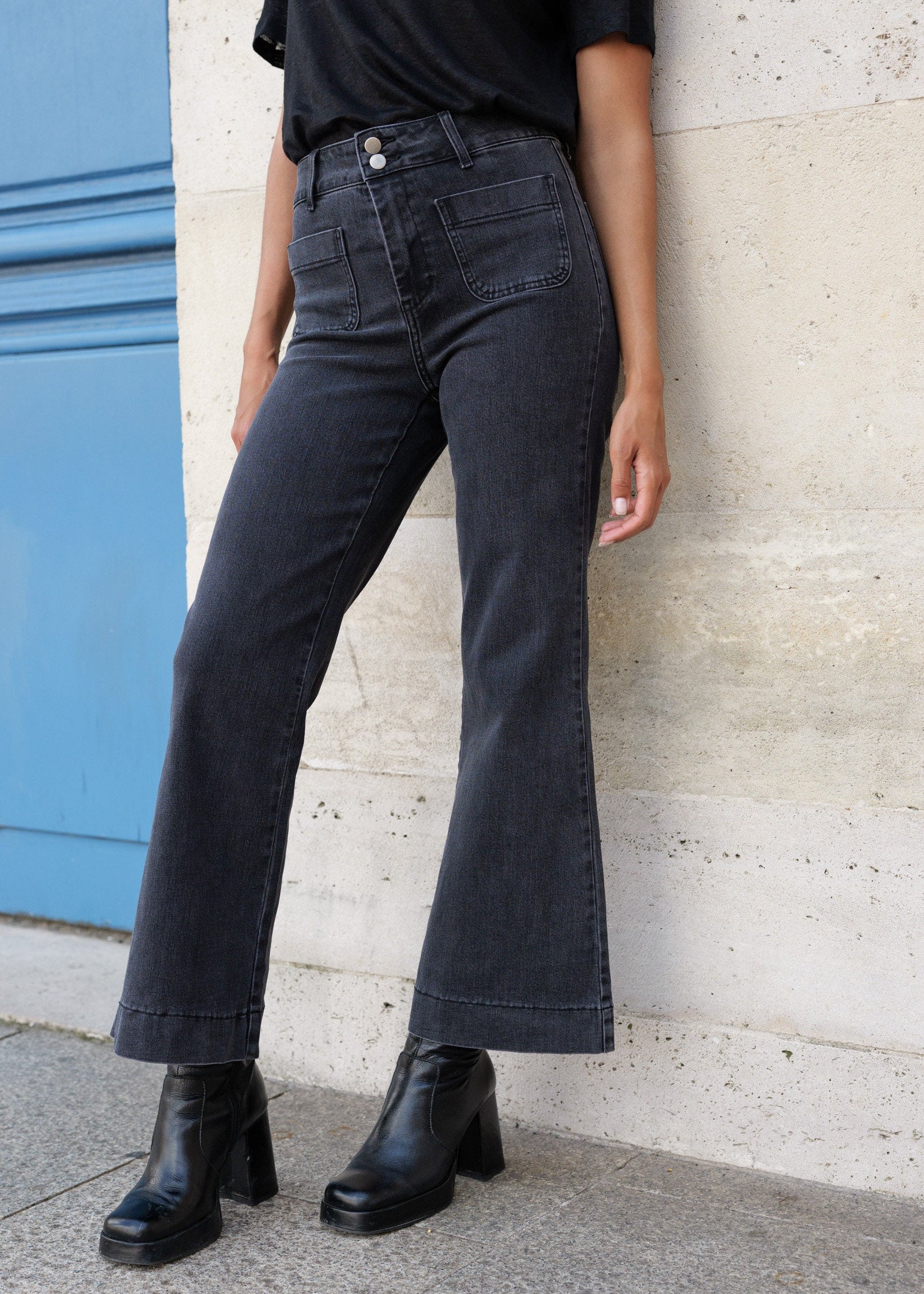 Jean Elenette - denim gris - Oraije Paris