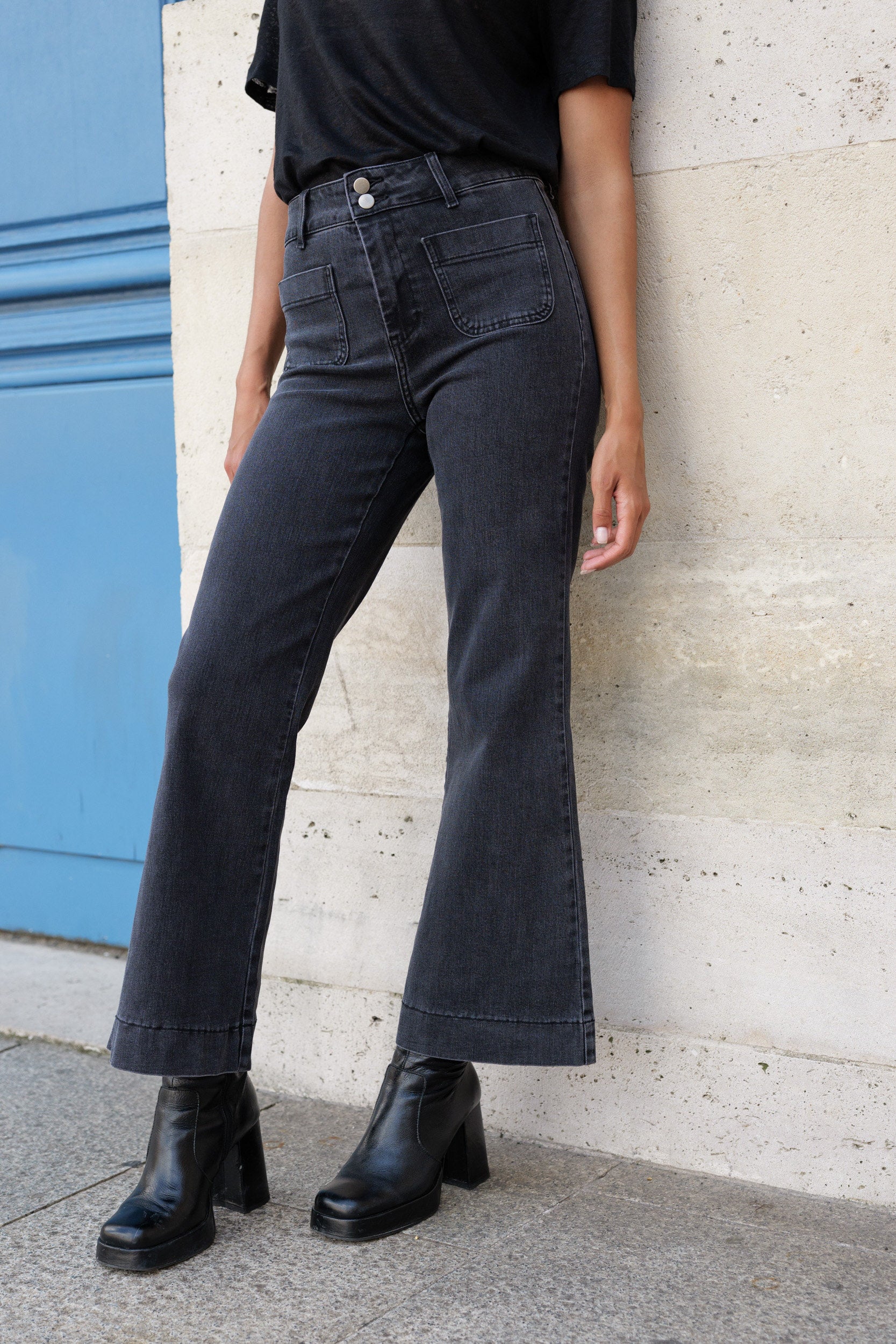 Jean Elenette - denim gris - Oraije Paris