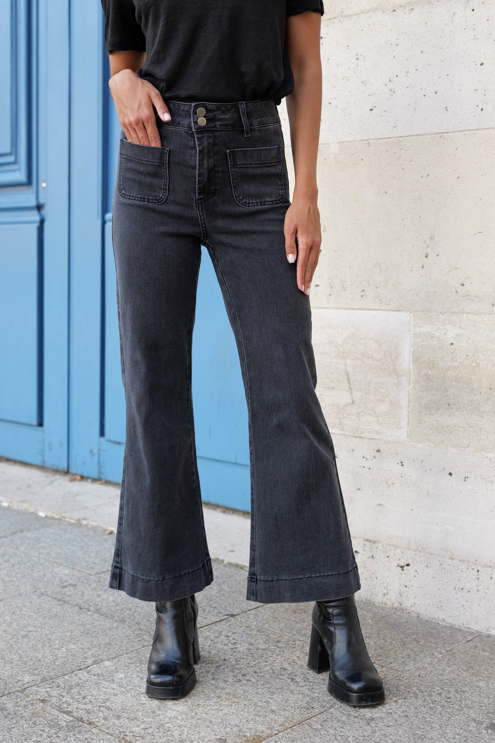 Jean Elenette - denim gris - Oraije Paris