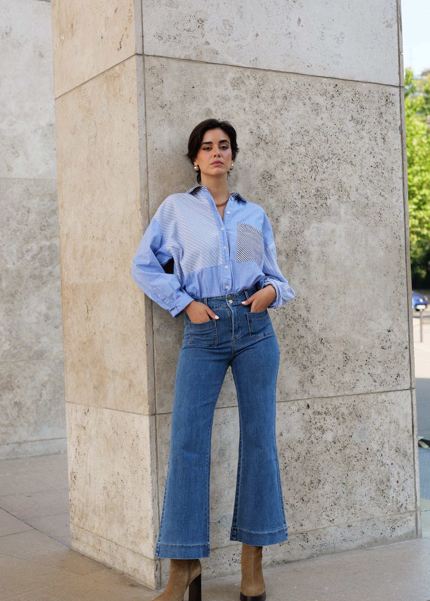Jean Elenette - denim stone - Oraije Paris
