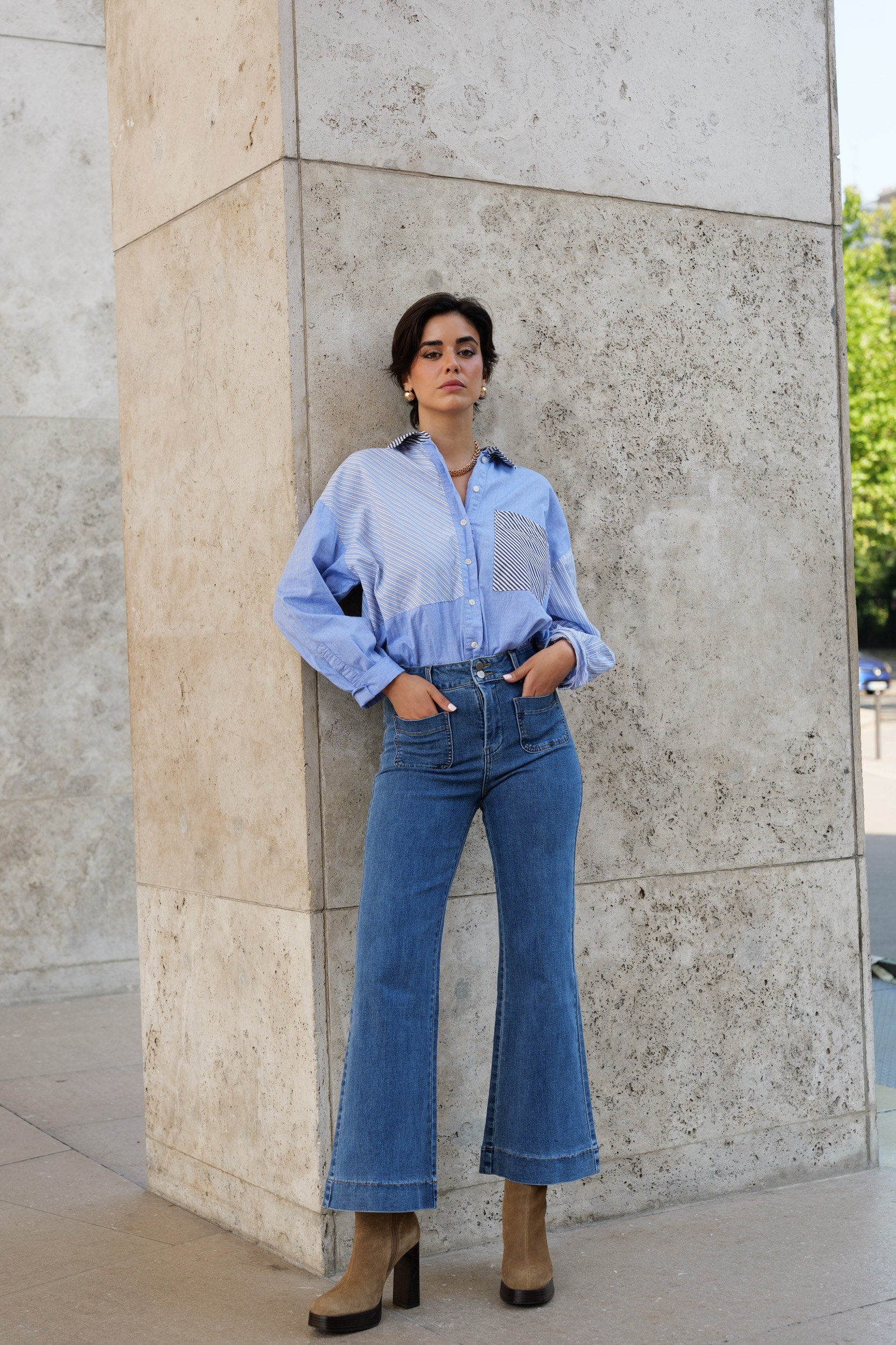 Jean Elenette - denim stone - Oraije Paris