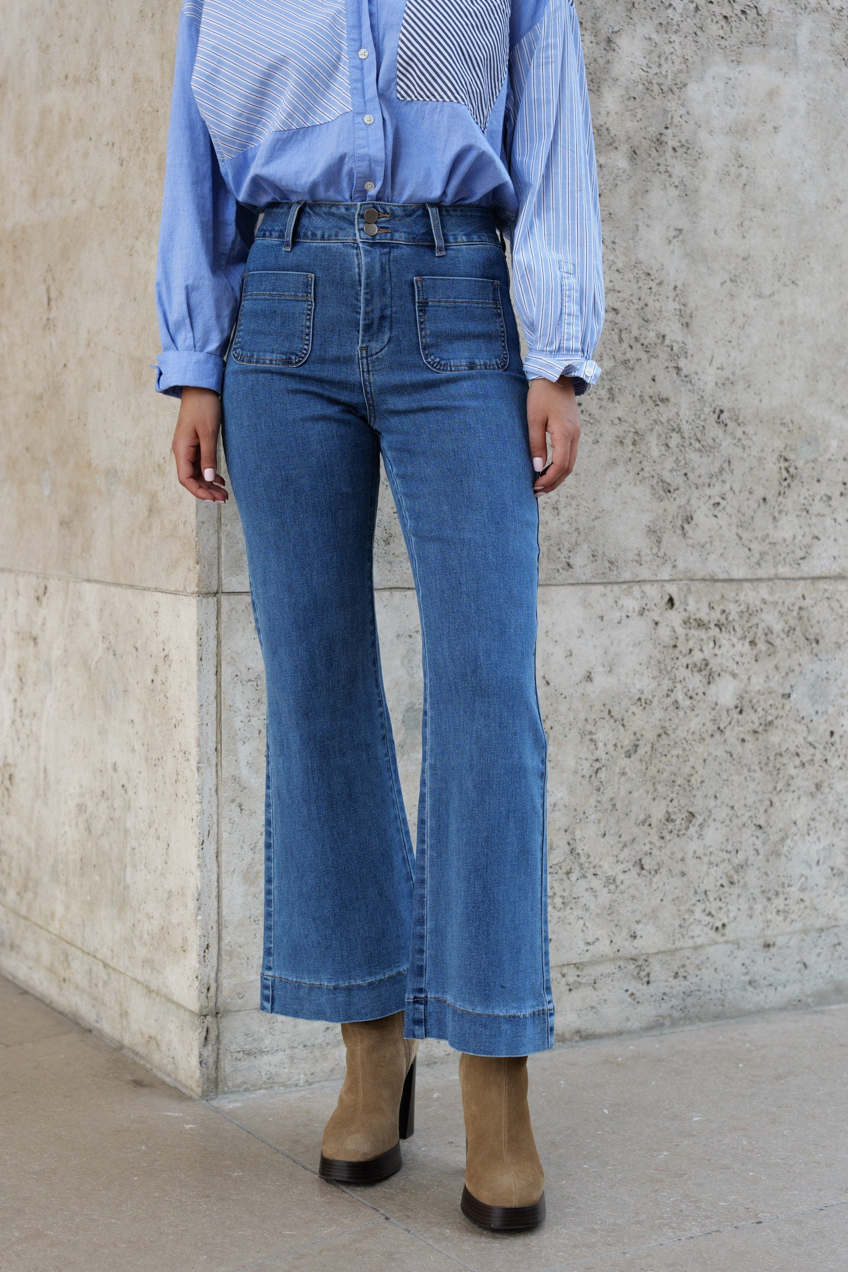 Jean Elenette - denim stone - Oraije Paris