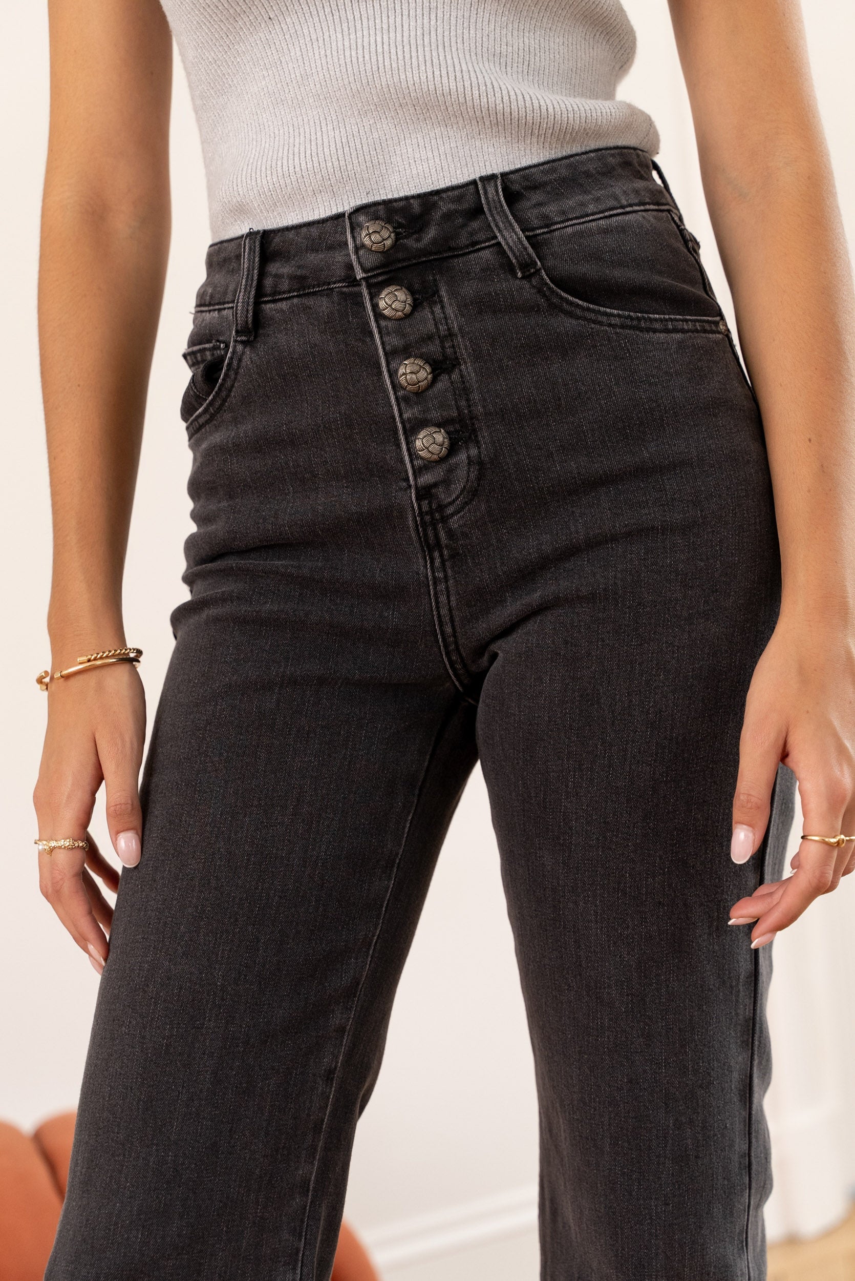 Jean Frenchy - denim gris - Oraije Paris