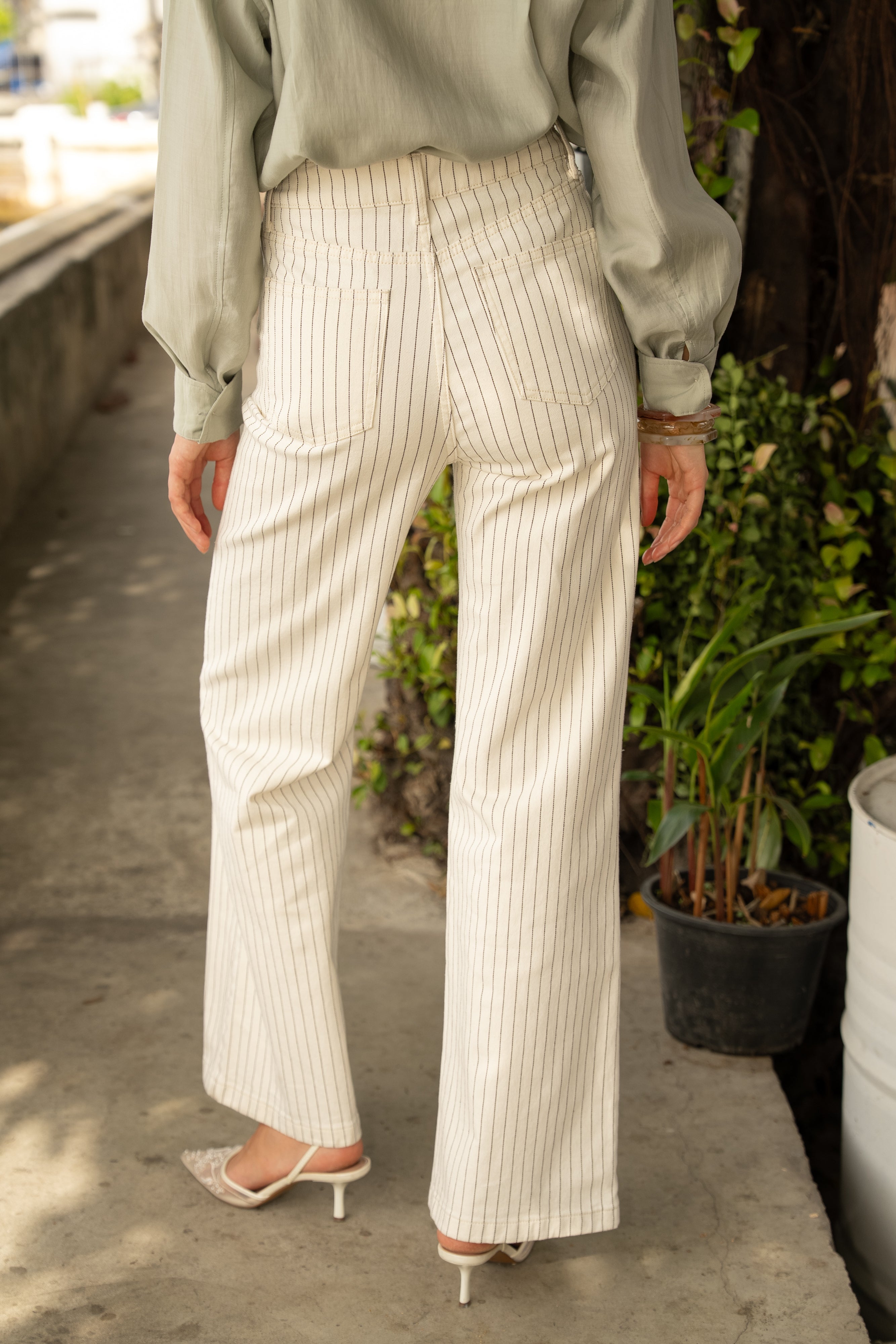 Jean Gabriel - denim rayé naturel