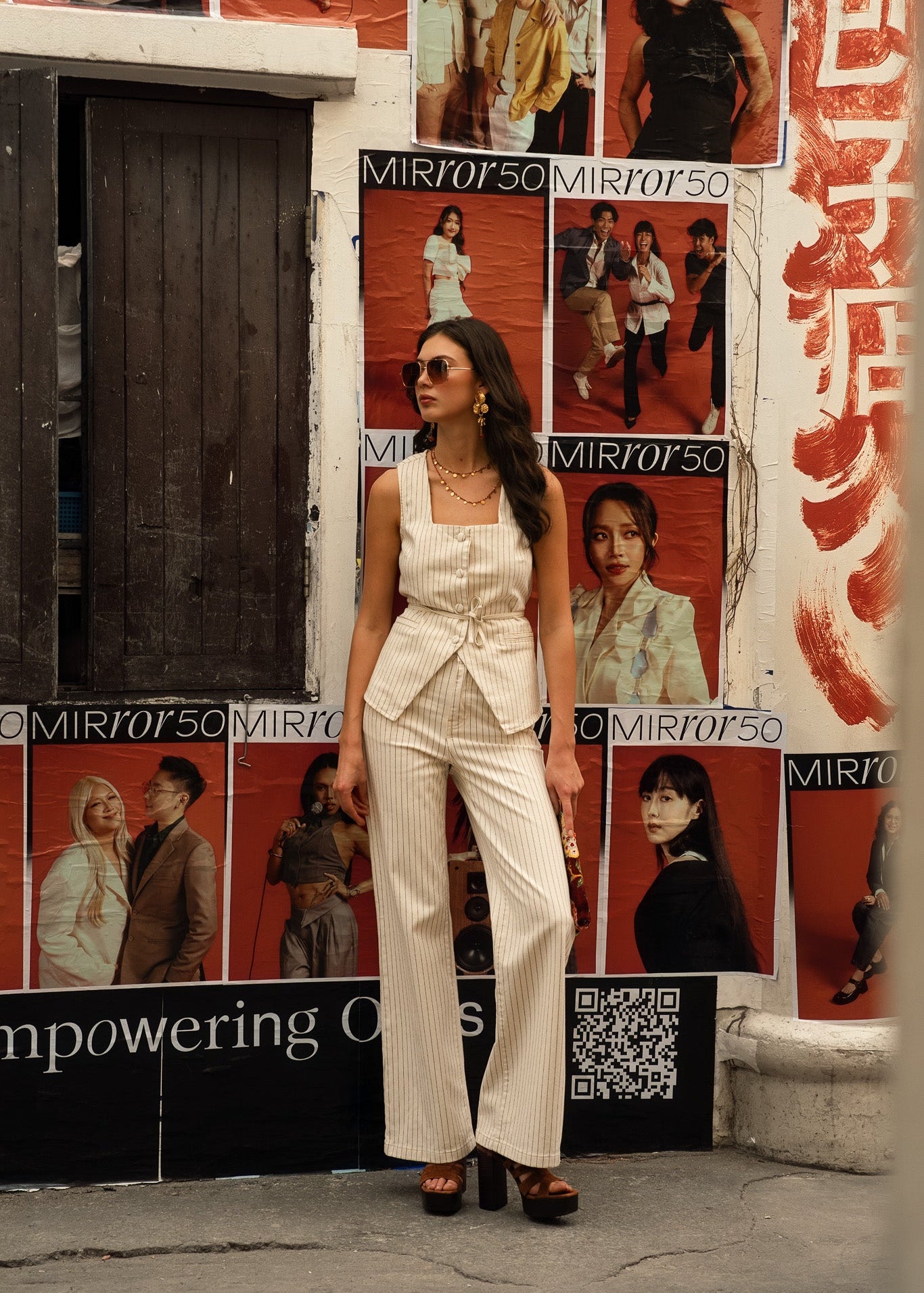 Jean Gabriel - denim rayé naturel