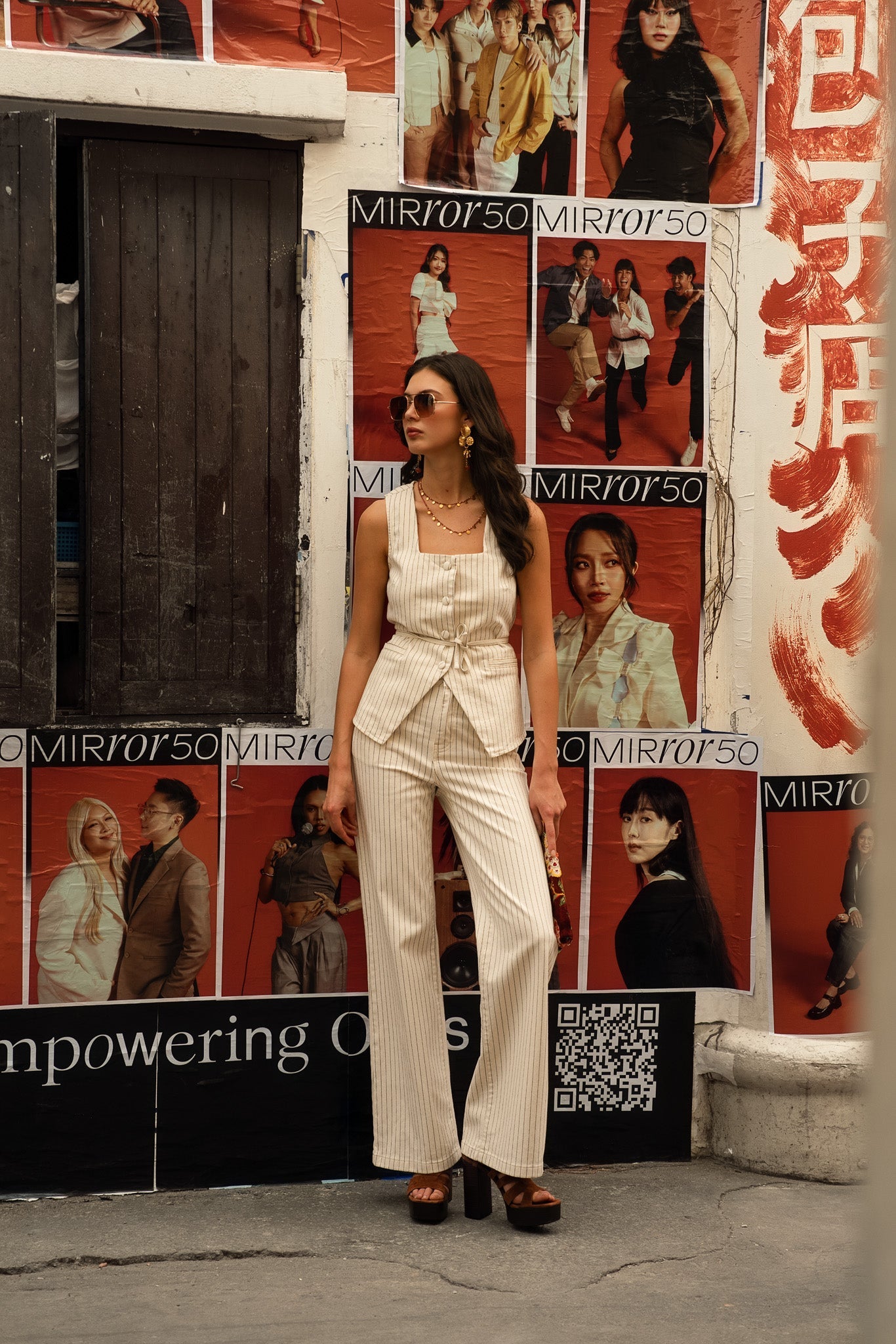 Jean Gabriel - denim rayé naturel