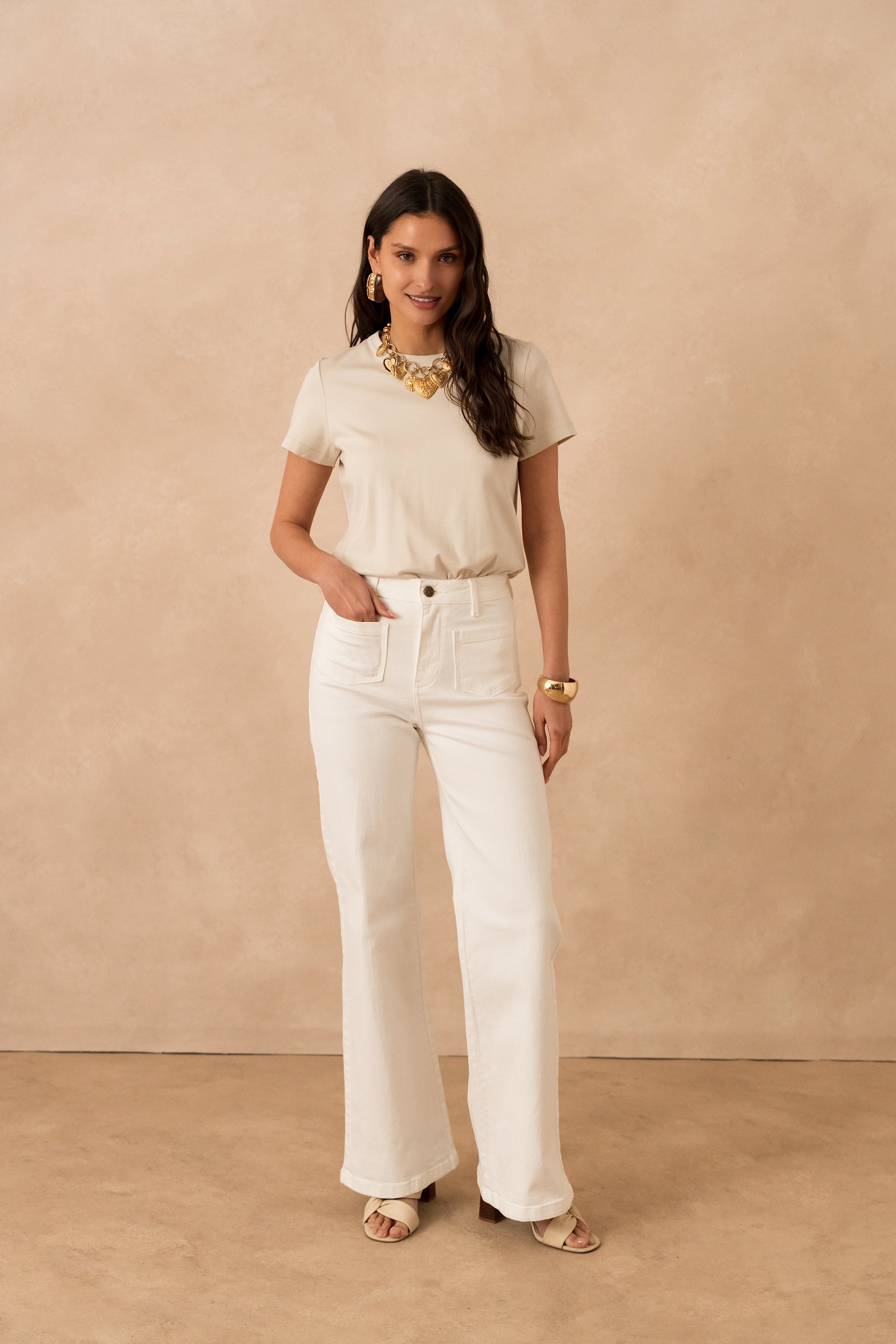 Jean Gaspard - denim blanc - Oraije Paris