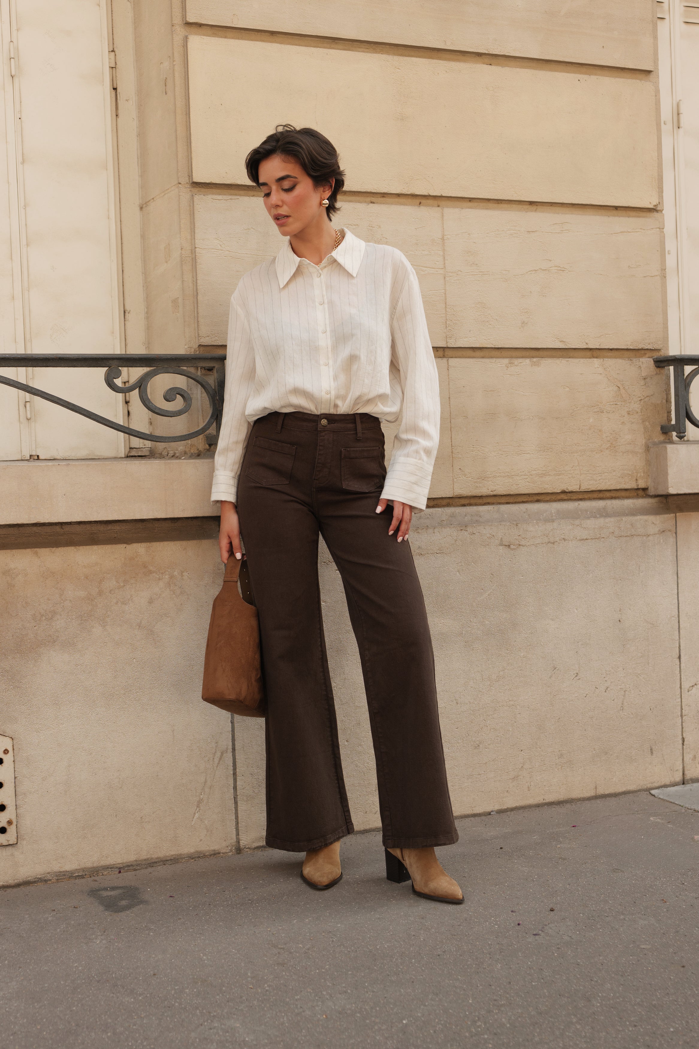 Jean Gaspard - denim chocolat - Oraije Paris