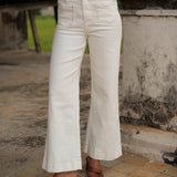 Jean Gasparette - denim blanc taupe - Oraije Paris