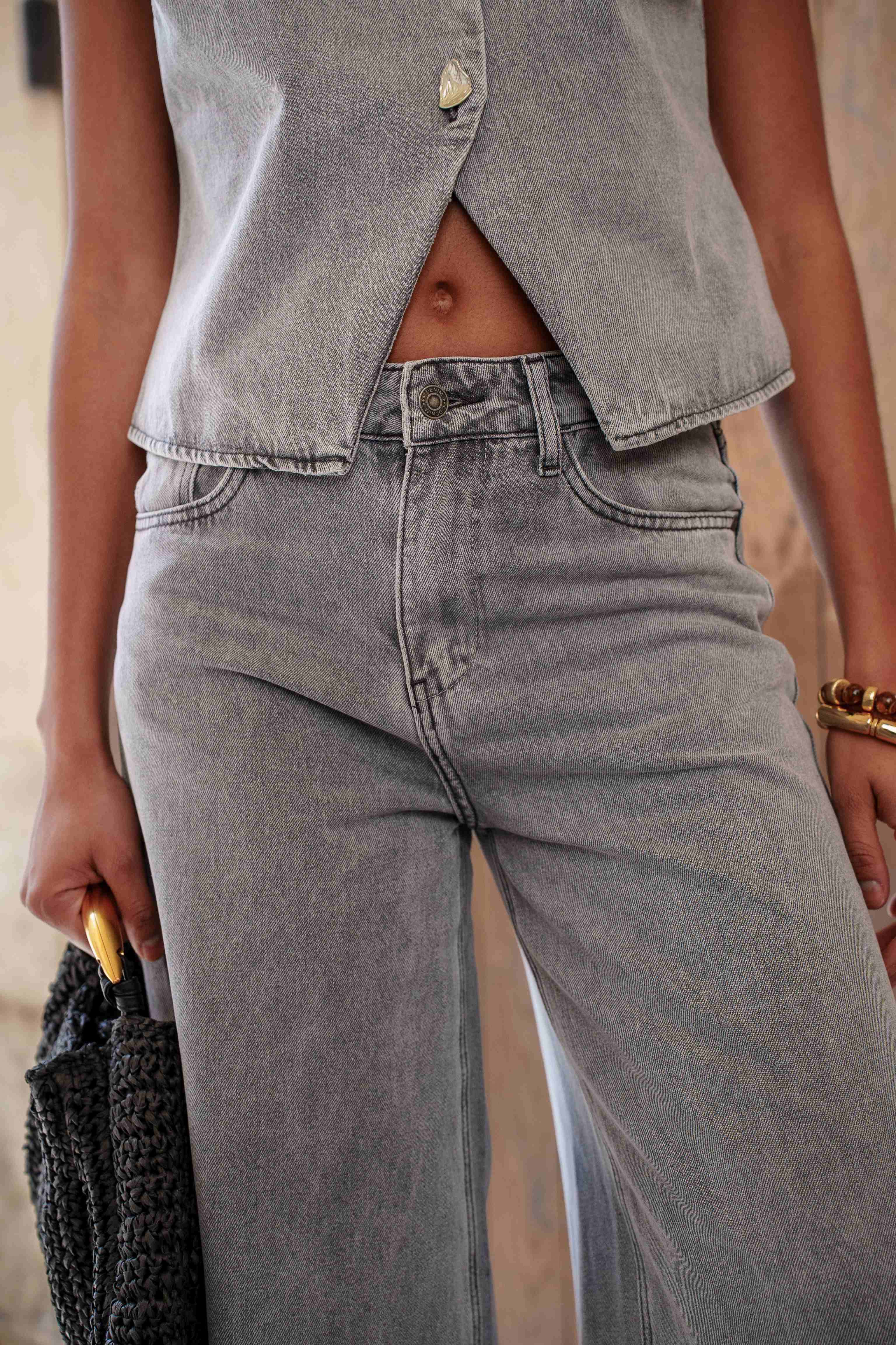 Jean Giovani - denim gris clair - Oraije Paris