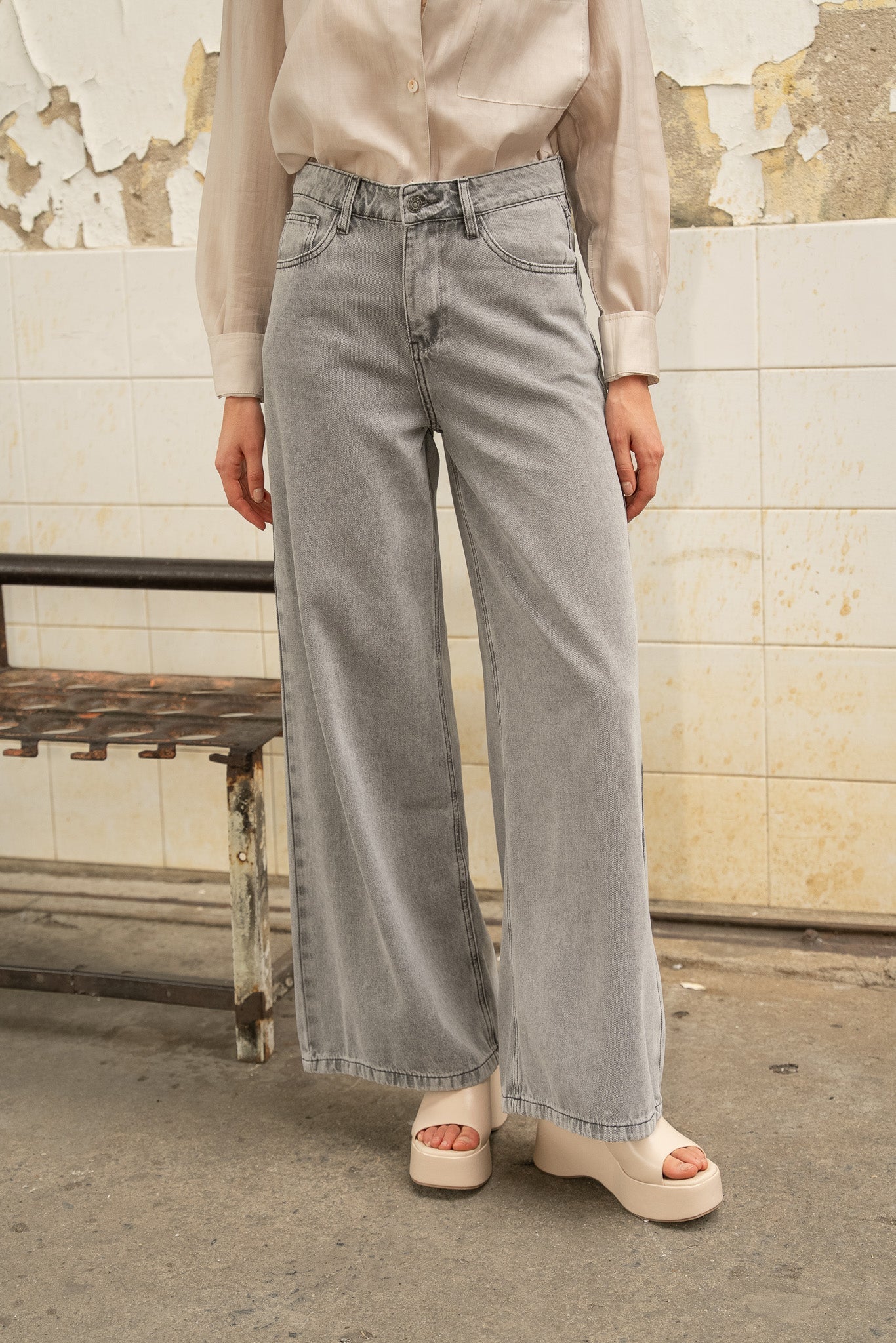 Jean Giovani - denim gris clair