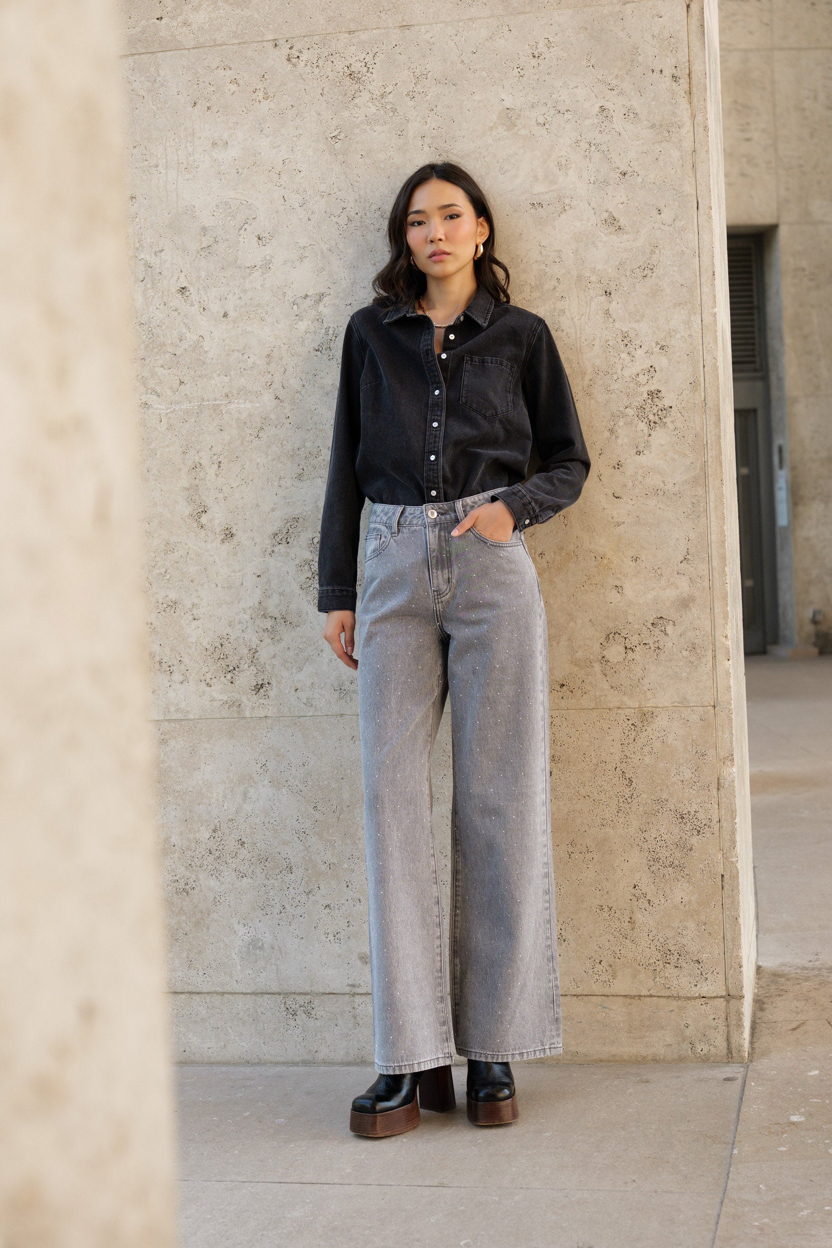 Jean Luxor - denim gris clair - Oraije Paris