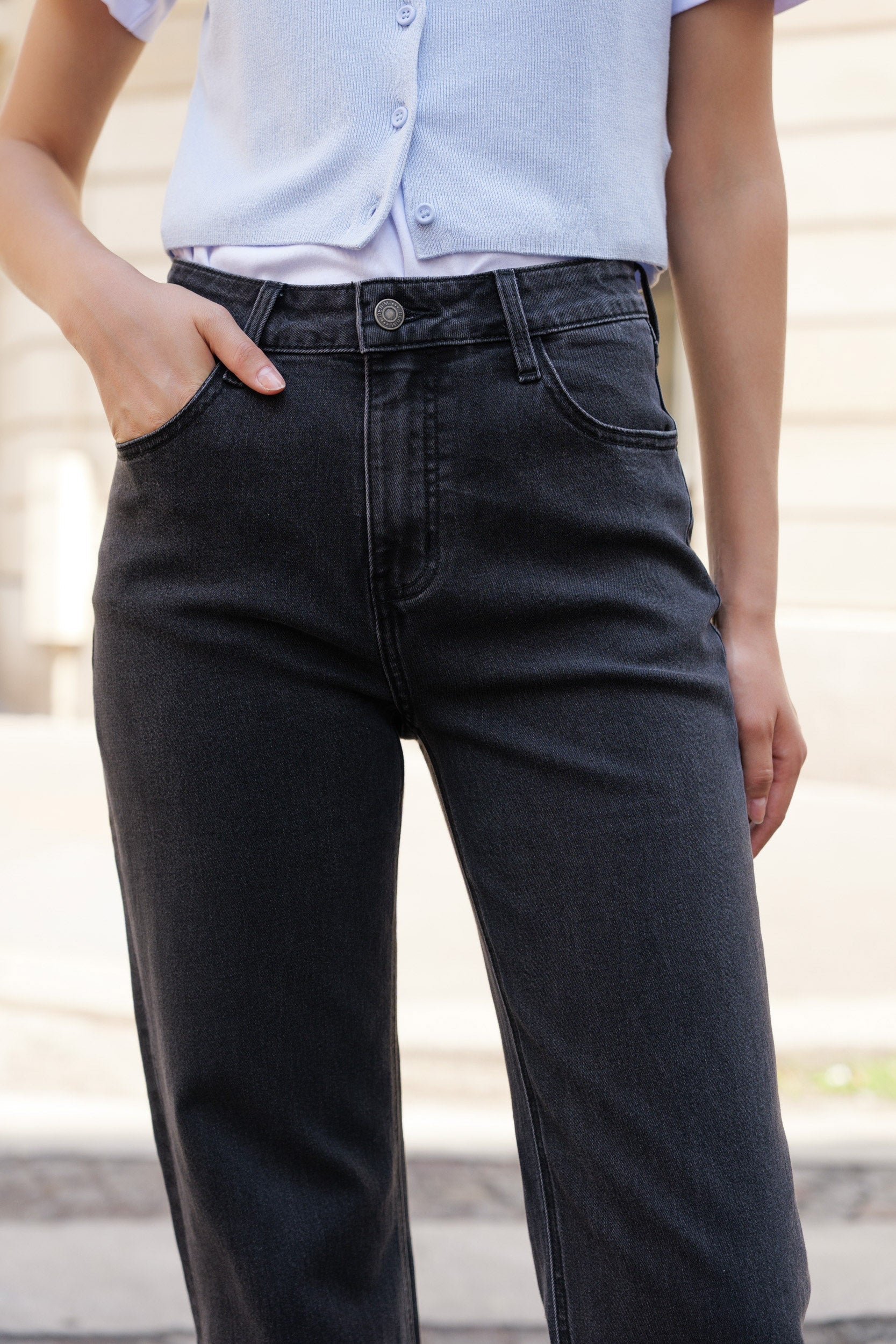 Jean Maddie - denim gris moyen