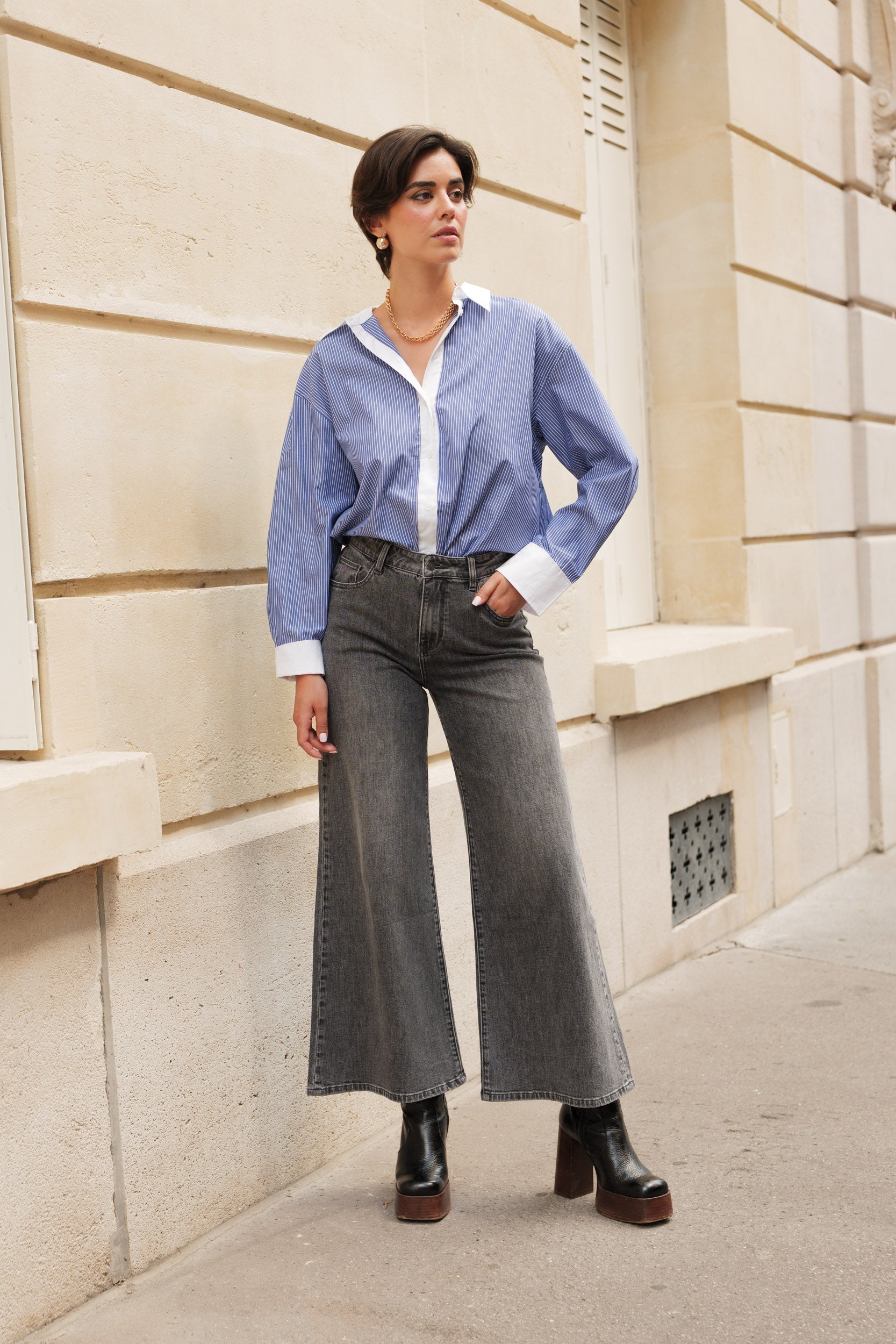 Jean Pietro - denim gris - Oraije Paris