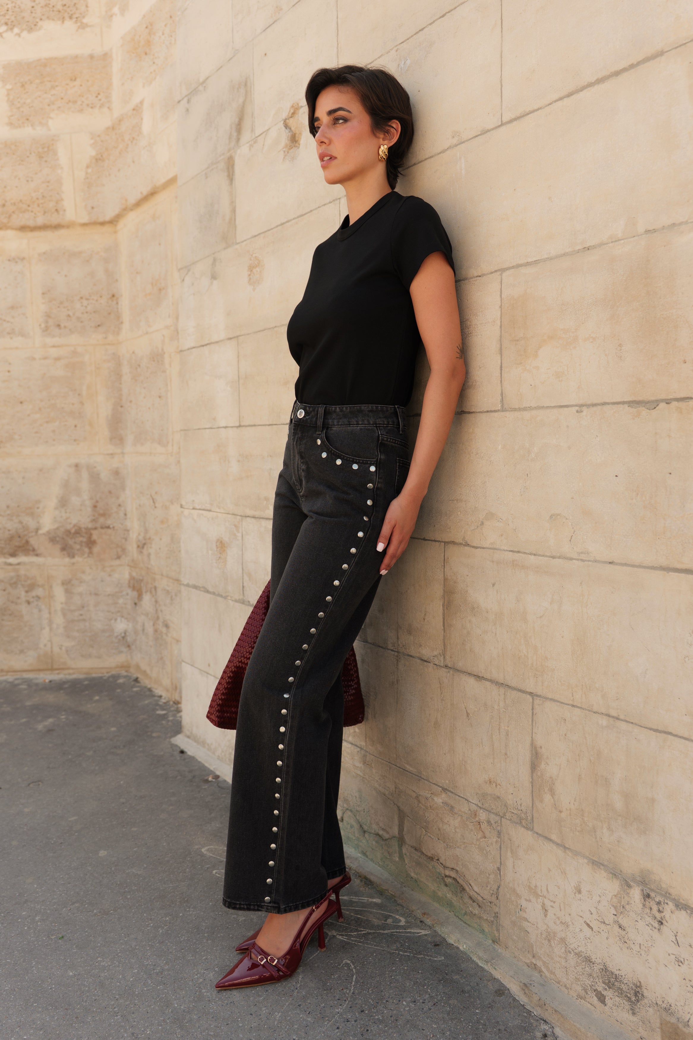 Jean Riley - denim gris - Oraije Paris