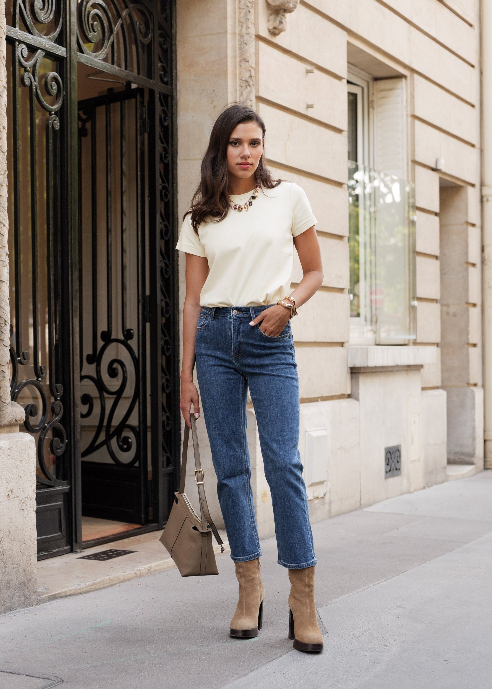 Jean Solange - denim bleu foncé - Oraije Paris