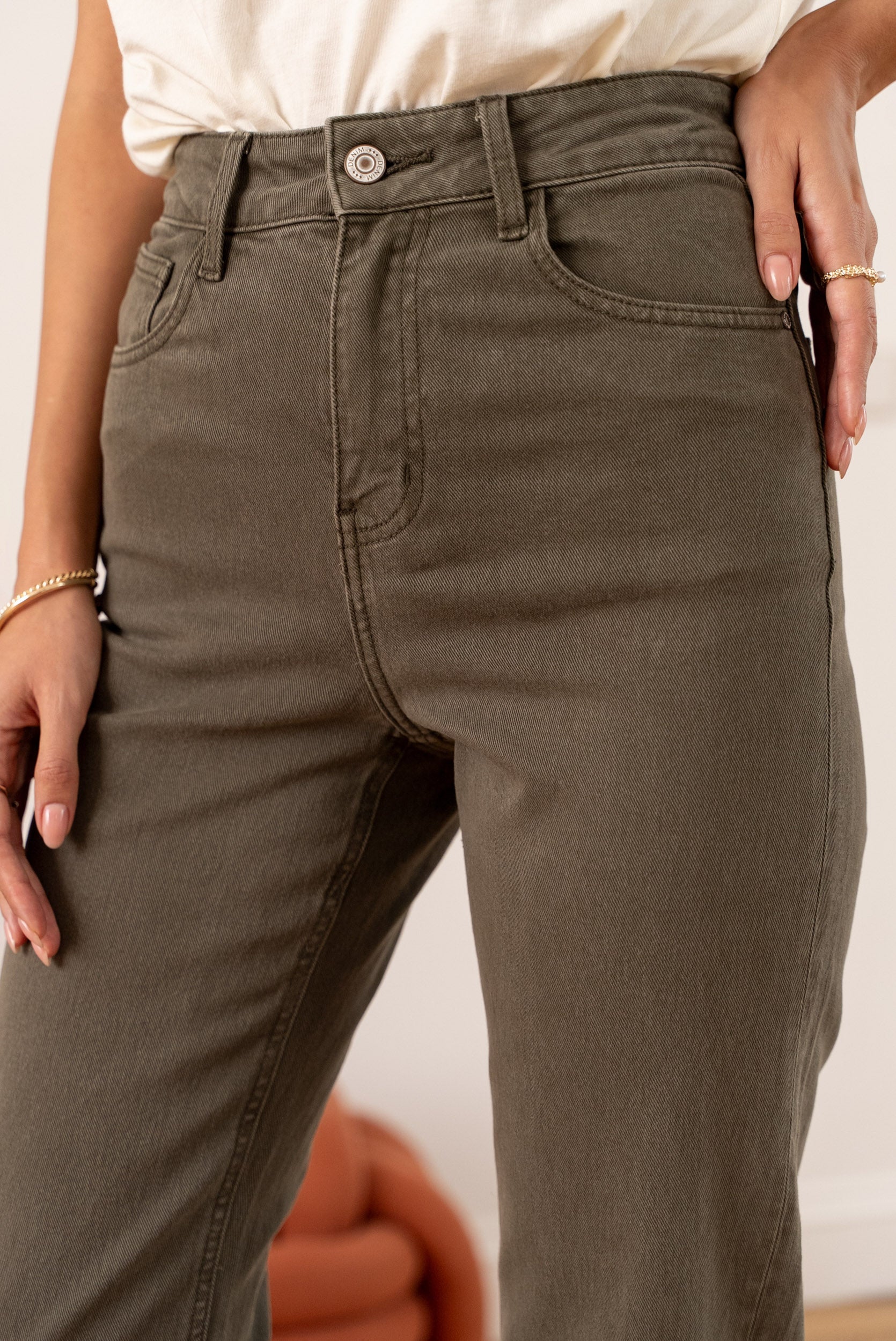 Jean Solange - denim kaki - Oraije Paris