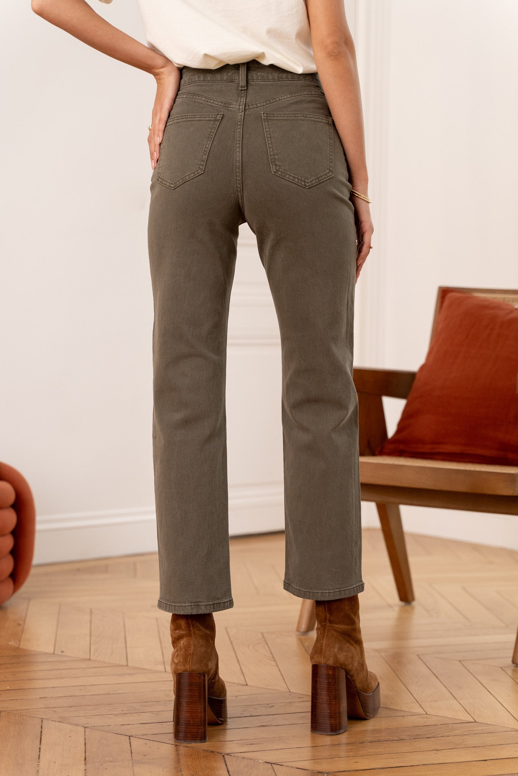 Jean Solange - denim kaki - Oraije Paris