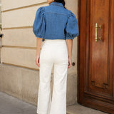 Jean Victorine - denim blanc - Oraije Paris