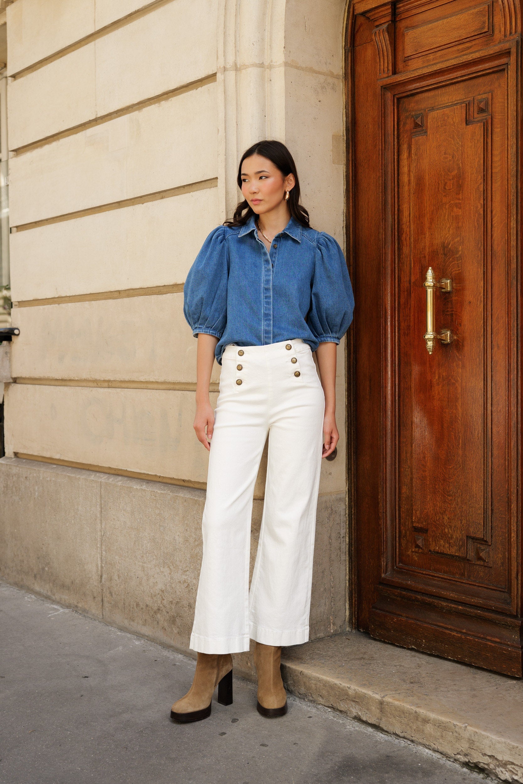 Jean Victorine - denim blanc - Oraije Paris