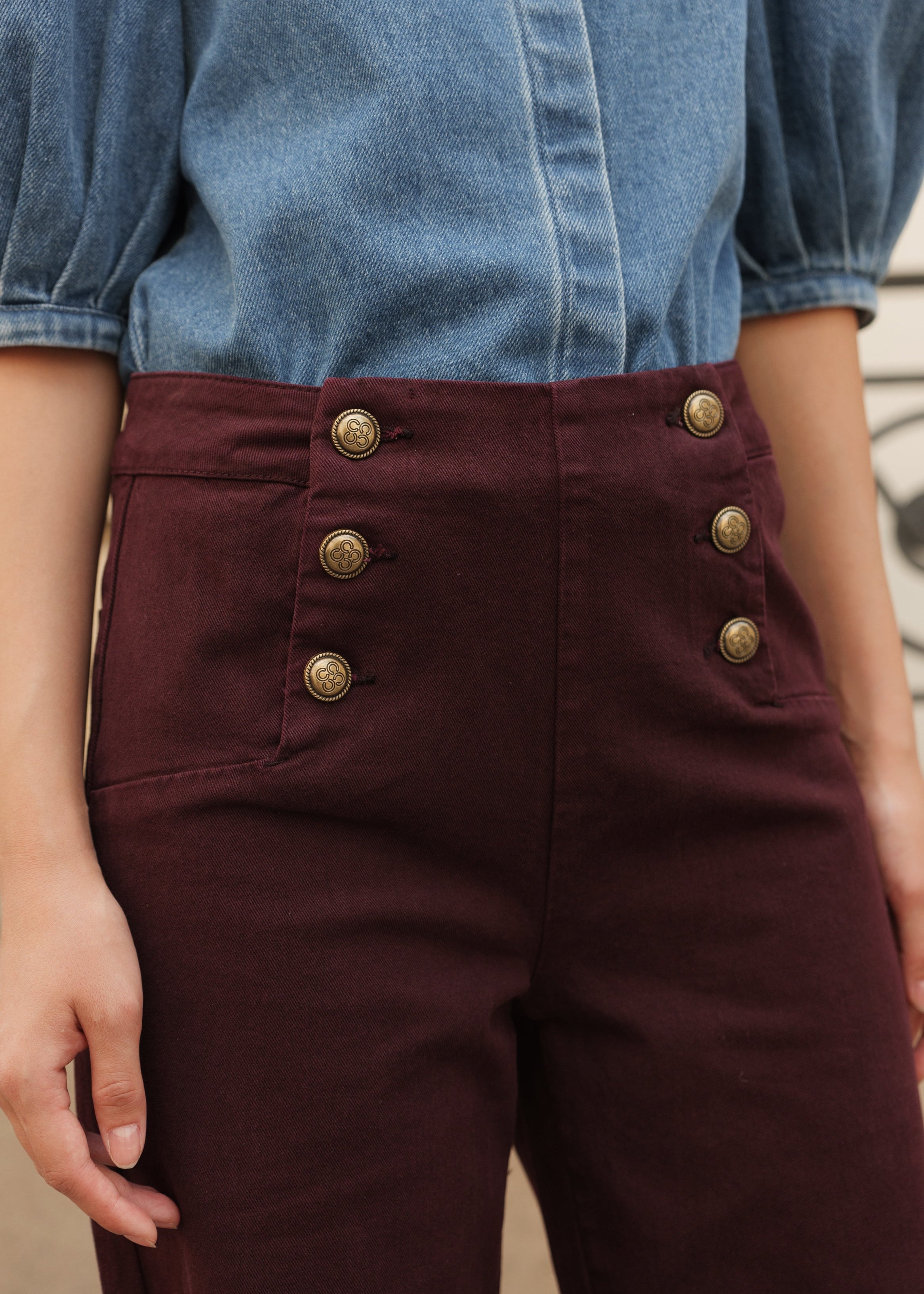 Jean Victorine - denim bordeaux - Oraije Paris