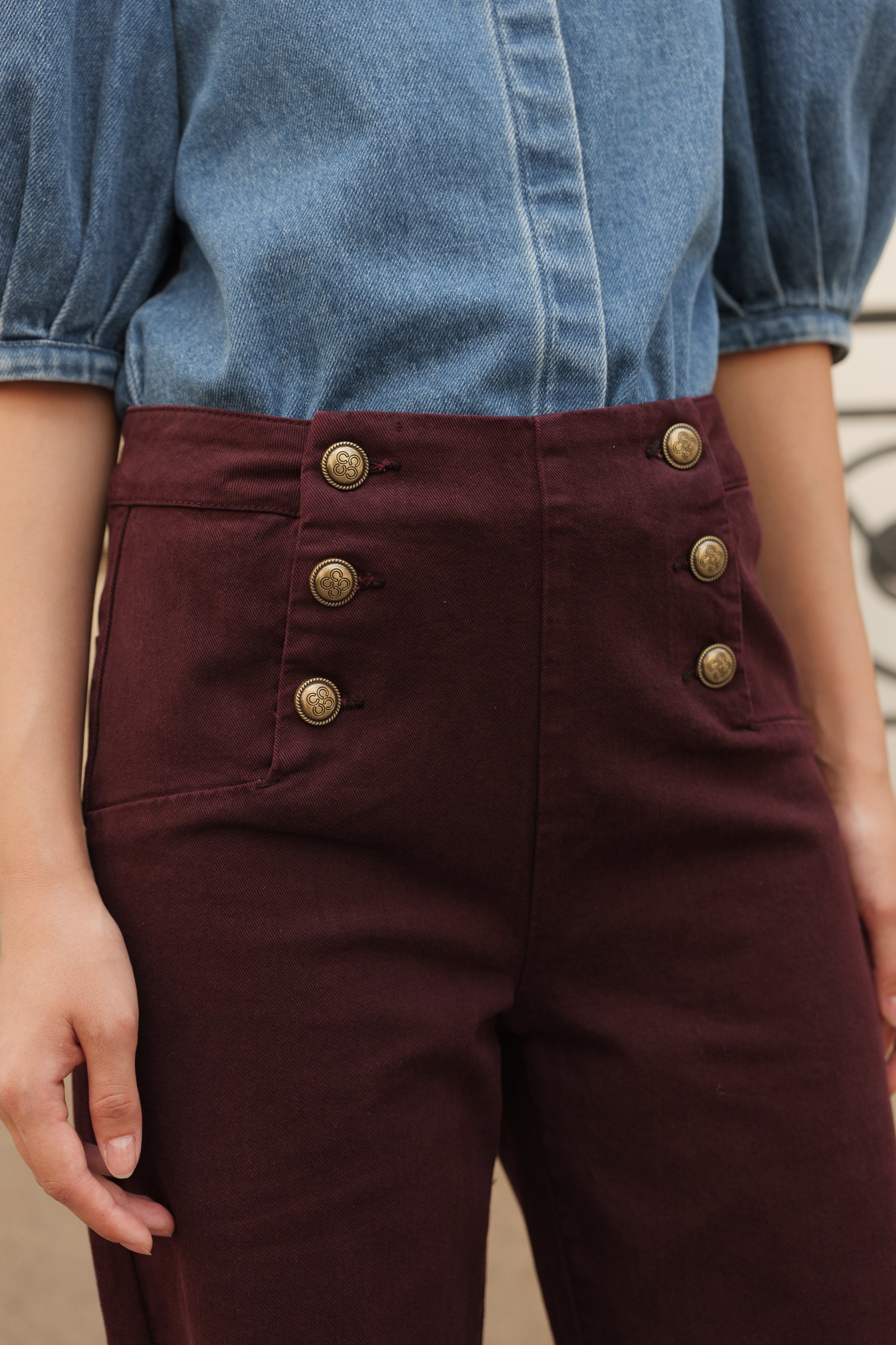 Jean Victorine - denim bordeaux - Oraije Paris