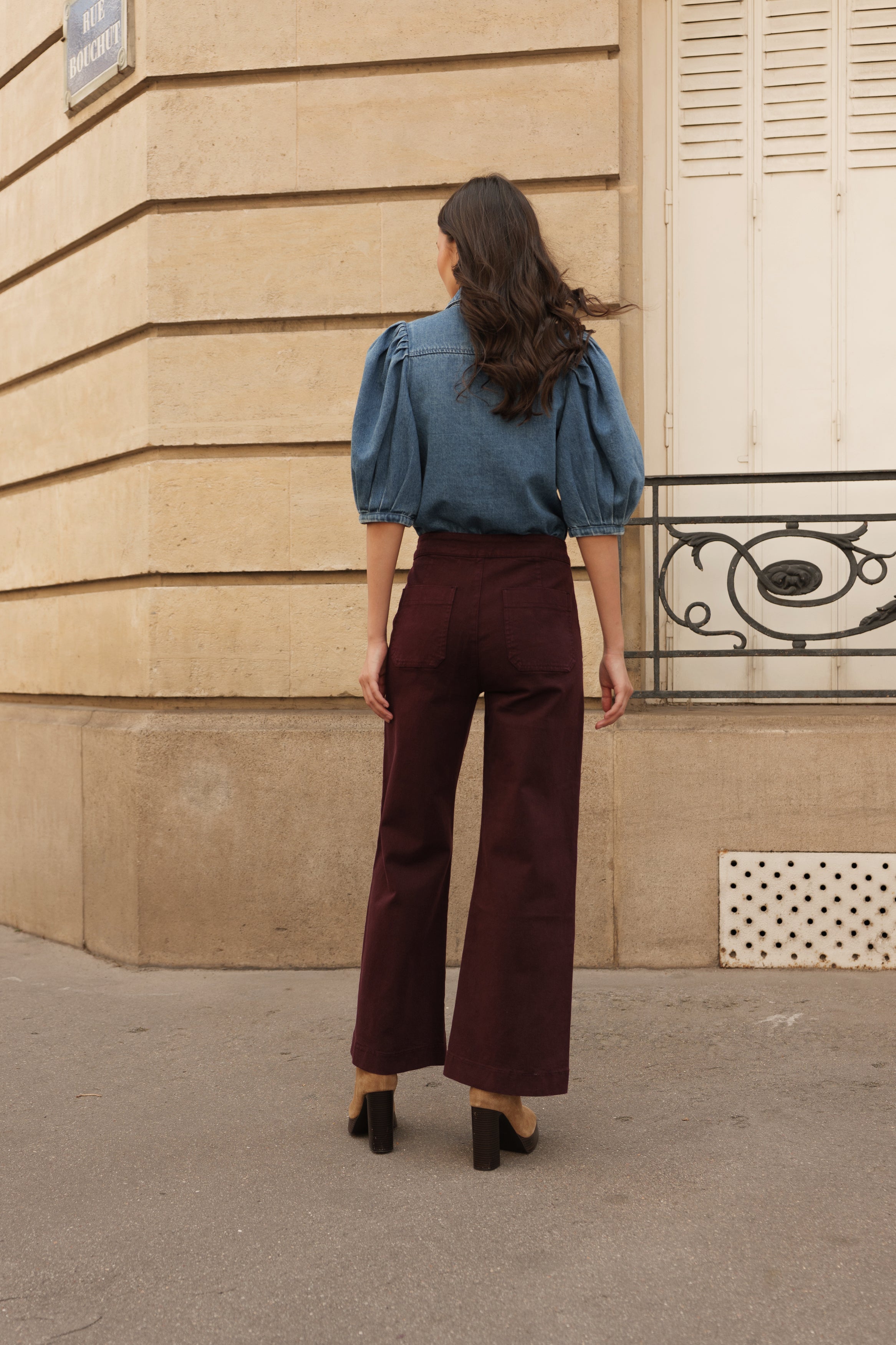 Jean Victorine - denim bordeaux - Oraije Paris