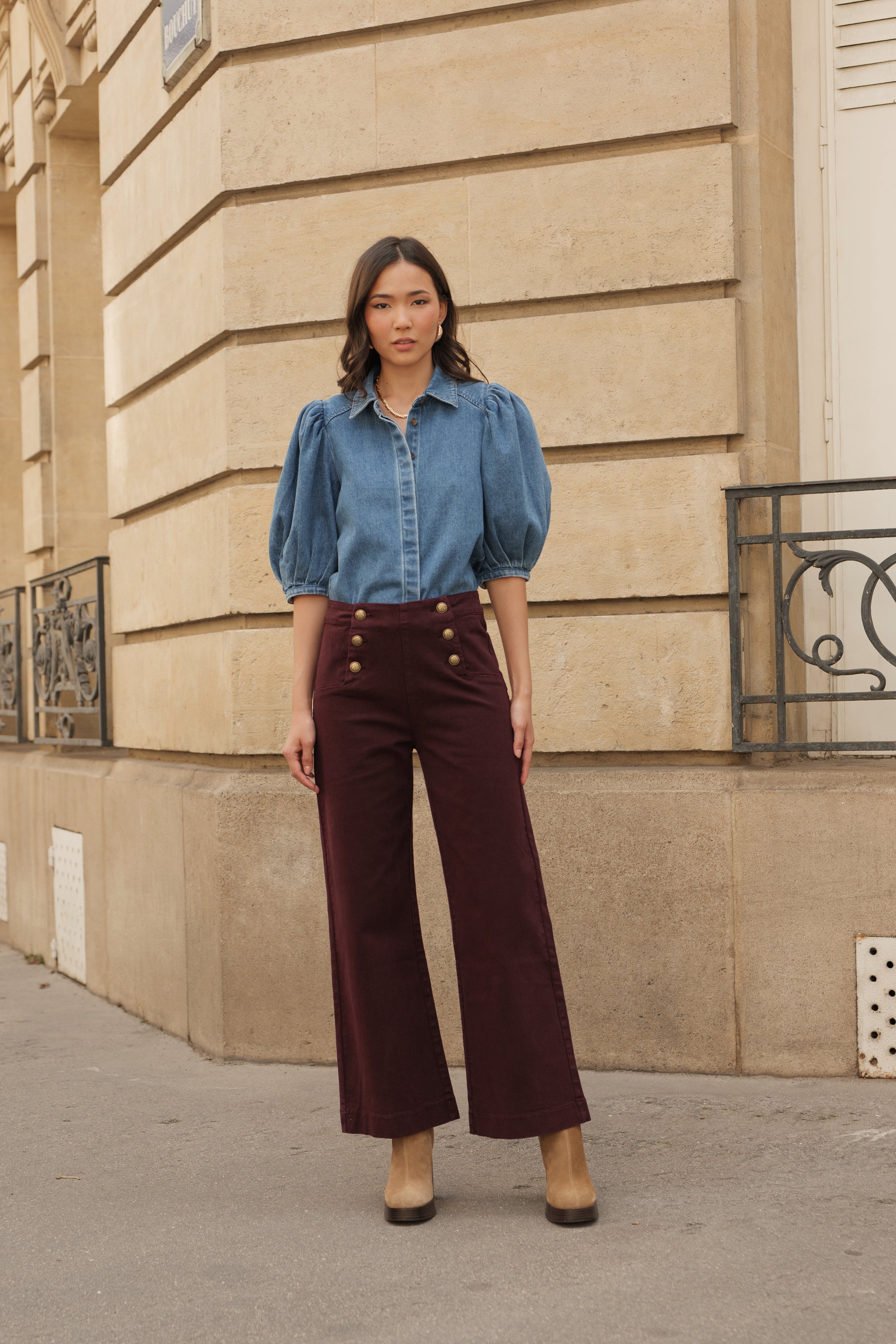 Jean Victorine - denim bordeaux - Oraije Paris