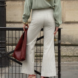 Jean Victorine - denim rayé vert