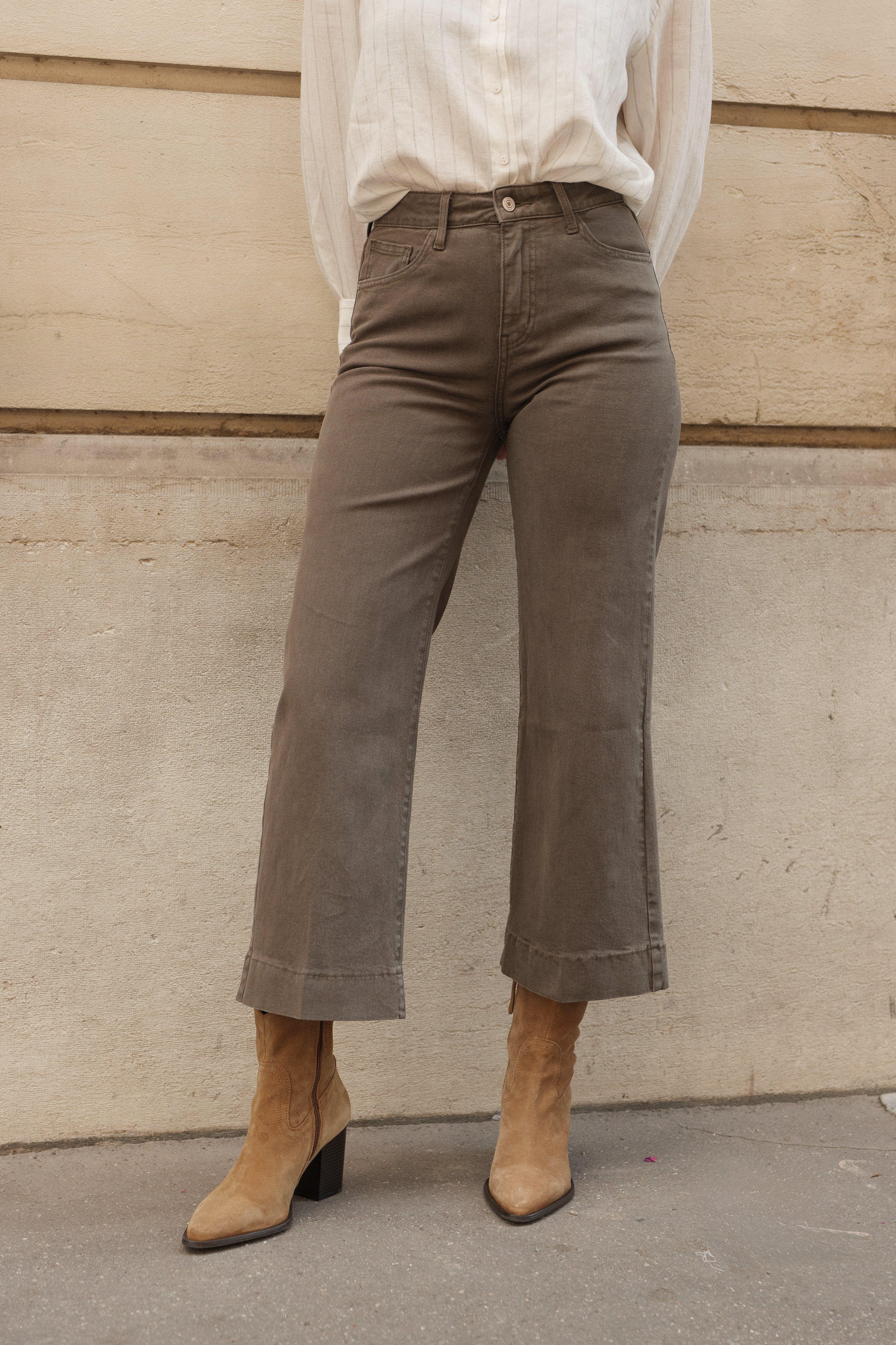 Jean Windy - denim kaki - Oraije Paris