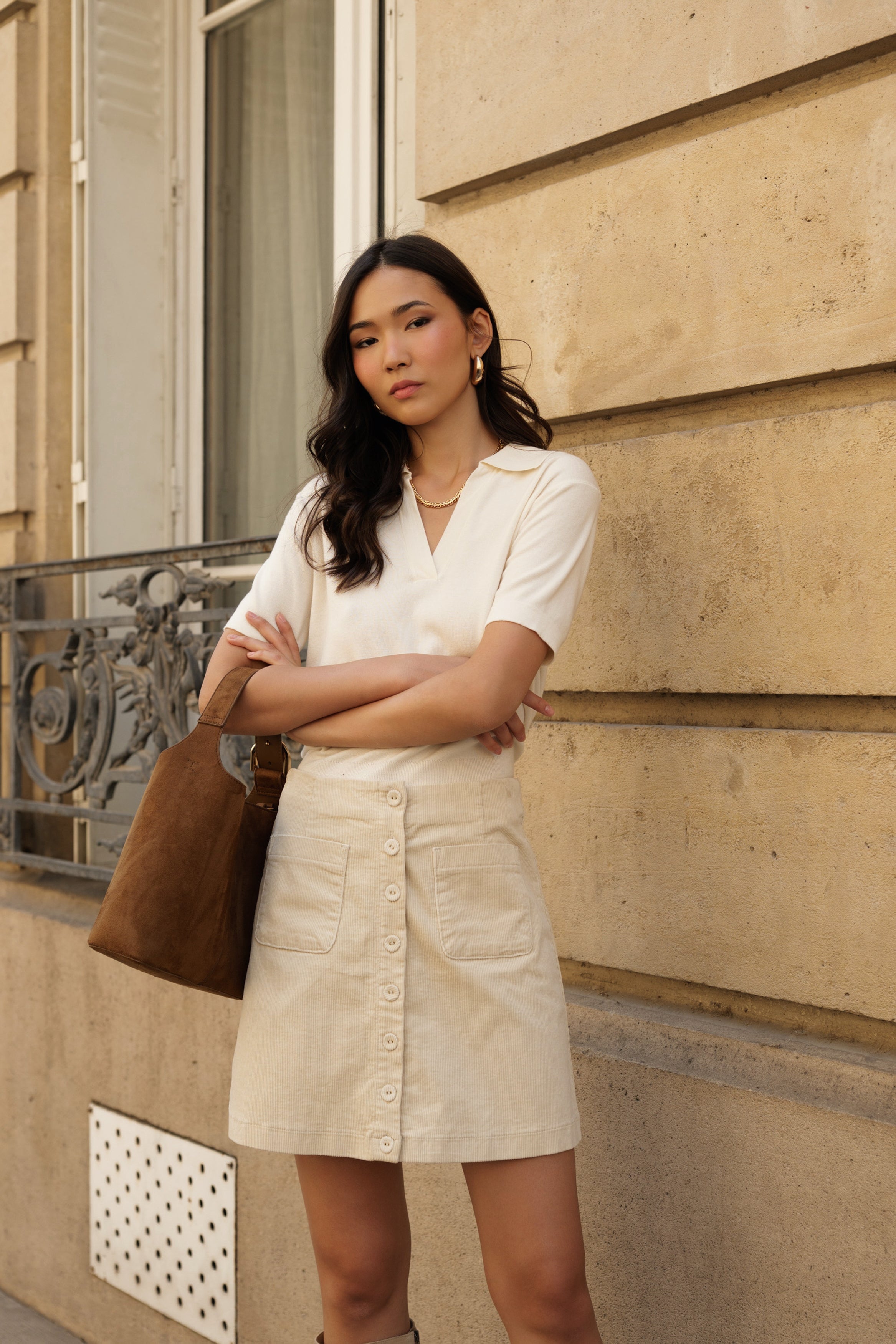 Jupe Jess - velours beige